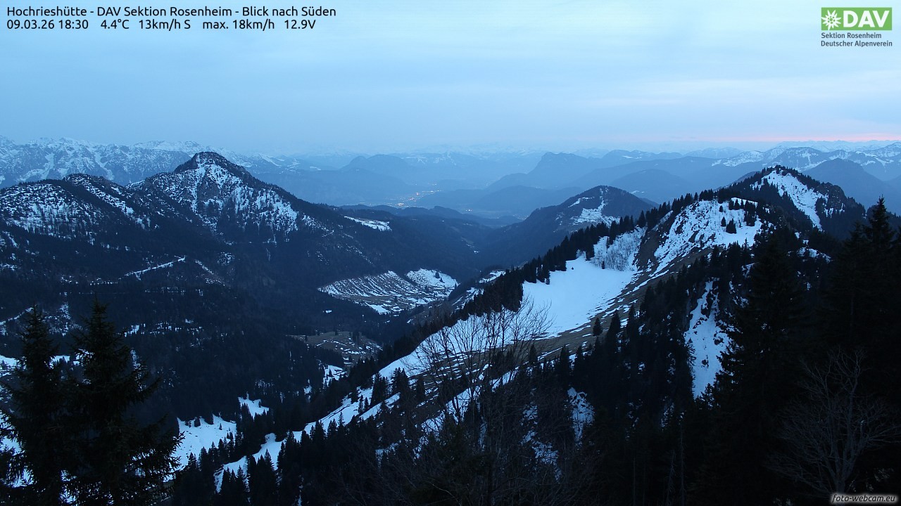 Archiv Foto Webcam Hochries Süd