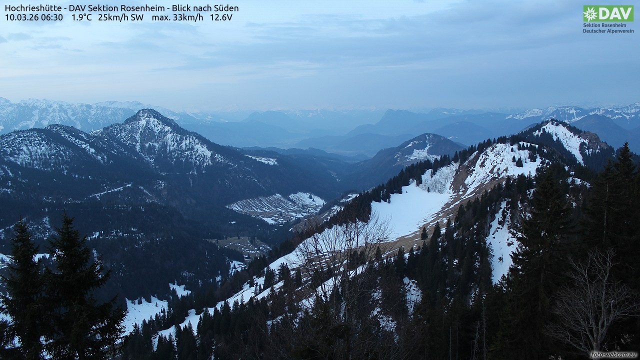 Archiv Foto Webcam Hochries Süd