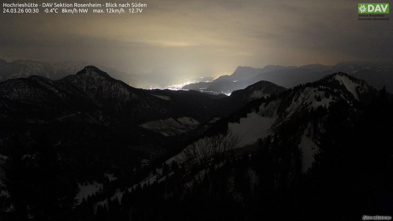 Archived image Webcam Hochrieshütte - View to the south