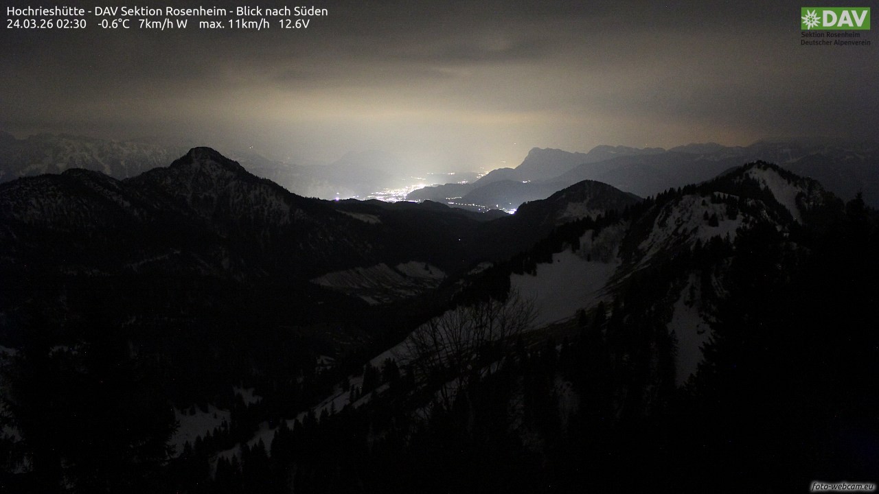 Archived image Webcam Hochrieshütte - View to the south