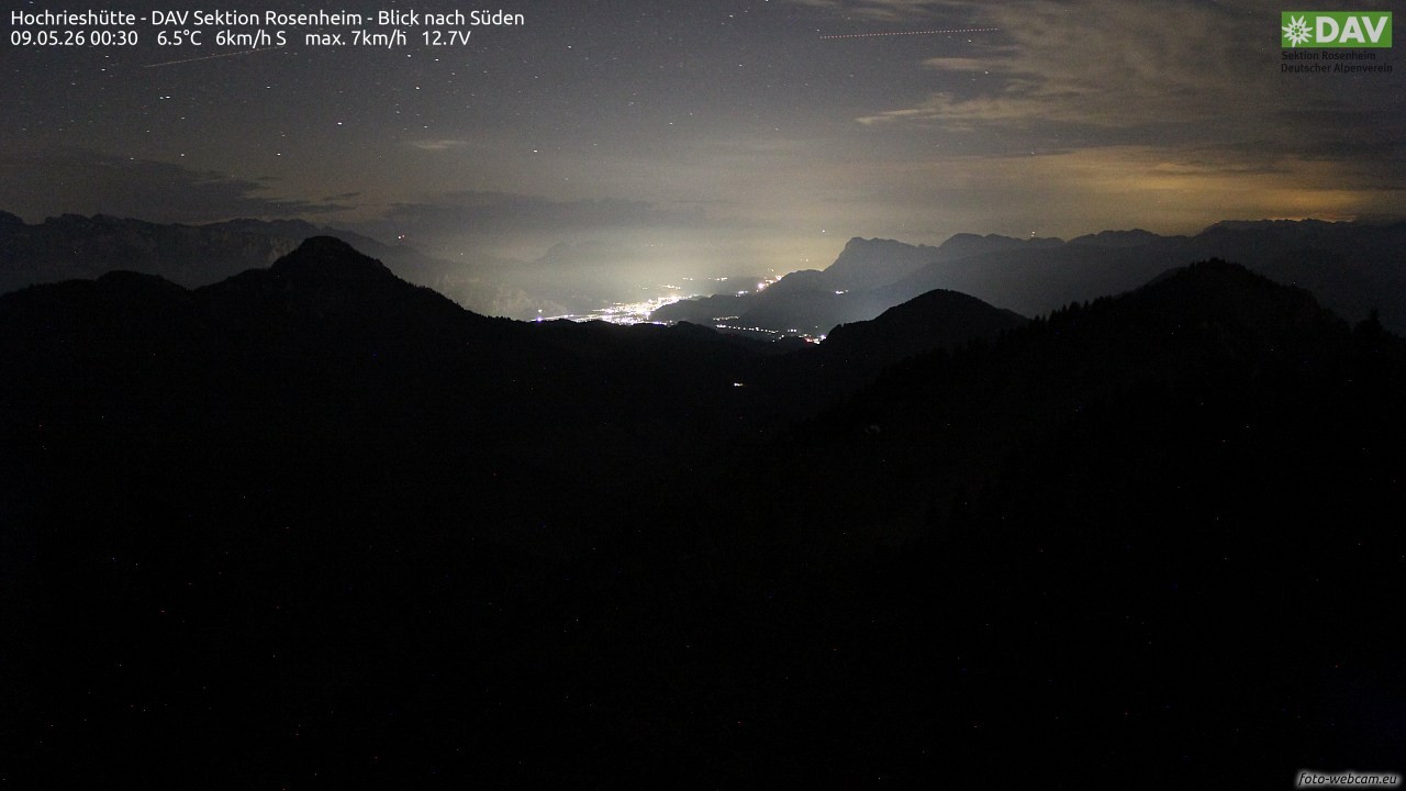 Archived image Webcam Hochrieshütte - View to the south