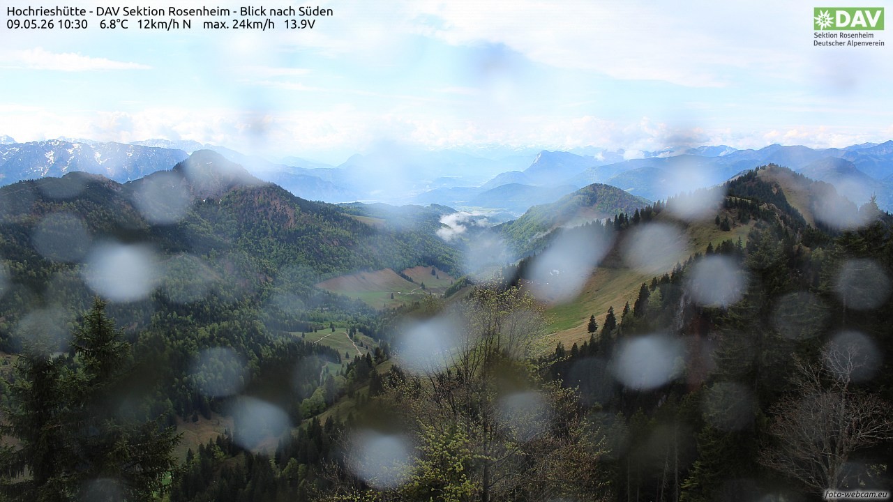 Archived image Webcam Hochrieshütte - View to the south