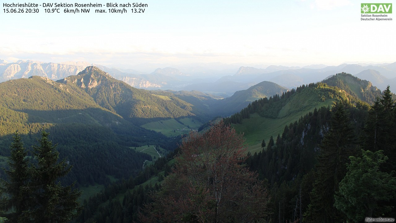 Archived image Webcam Hochrieshütte - View to the south