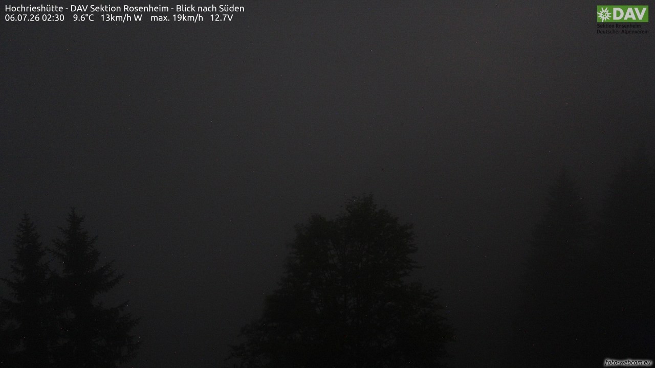 Archived image Webcam Hochrieshütte - View to the south