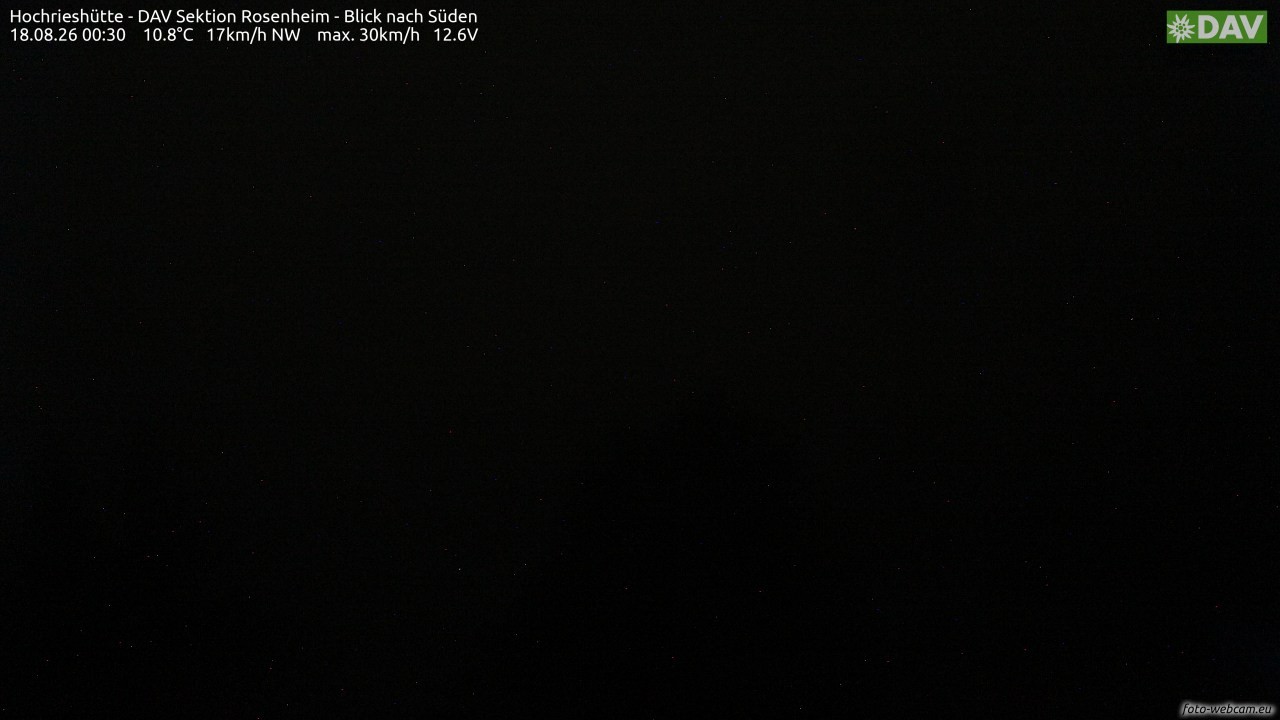 Archived image Webcam Hochrieshütte - View to the south