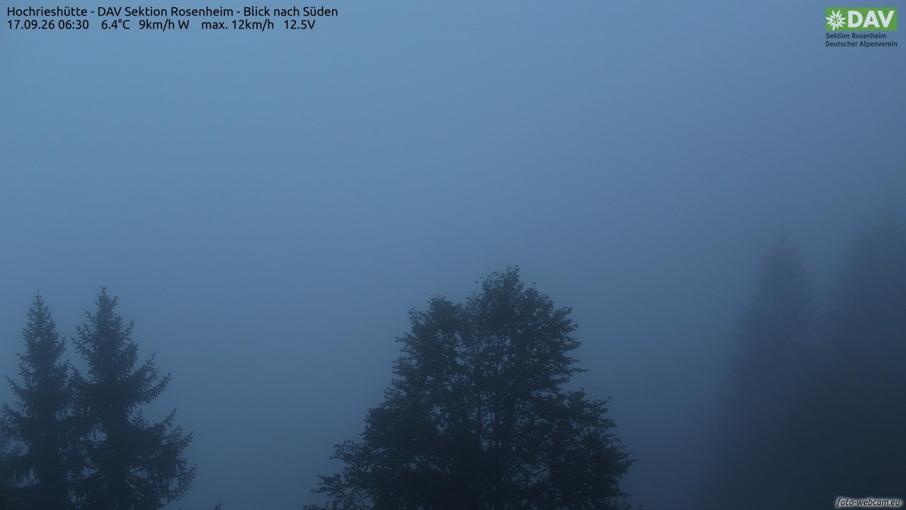 Archived image Webcam Hochrieshütte - View to the south