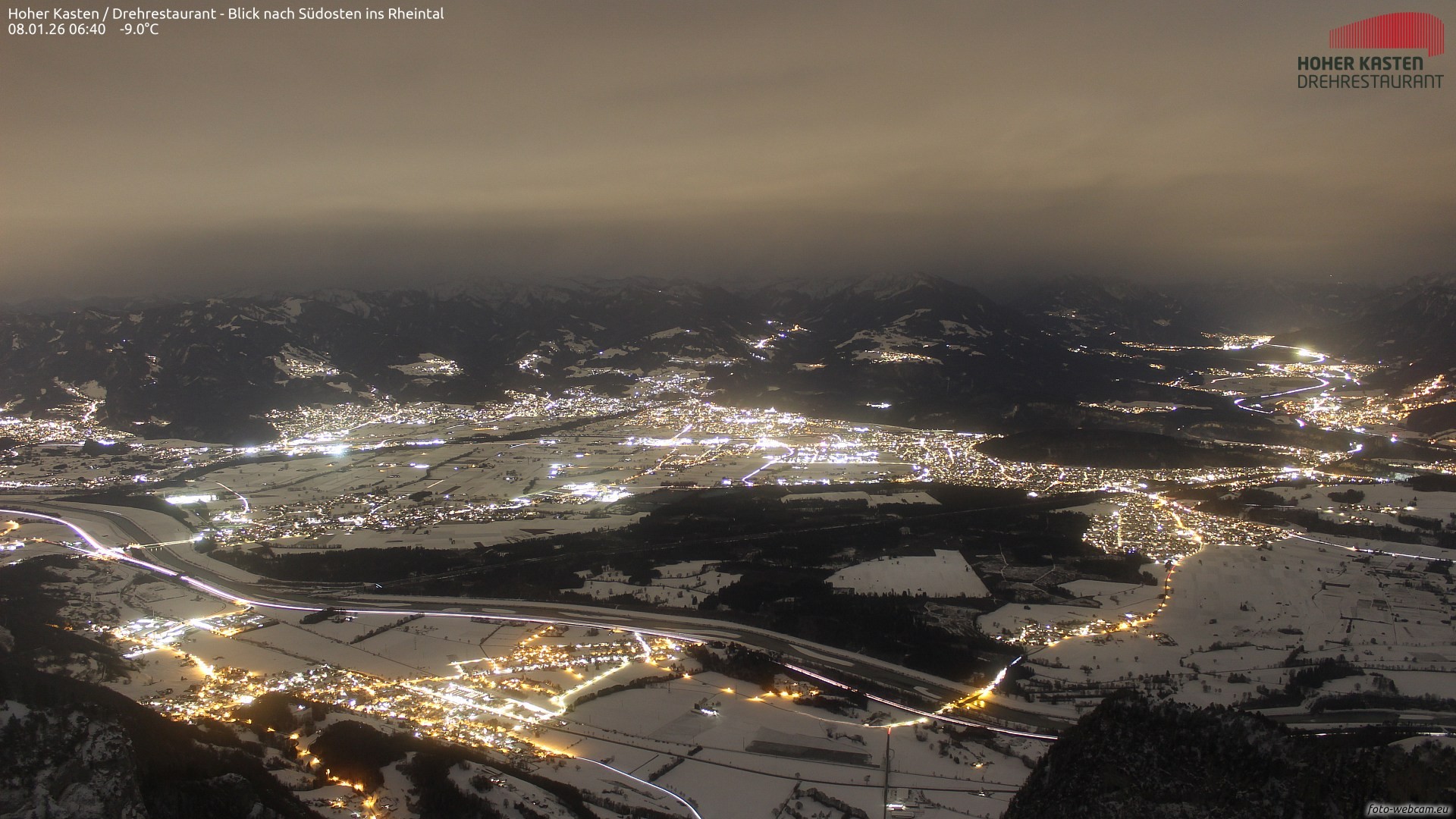 Archived image Webcam Hoher Kasten - View to the Rheintal
