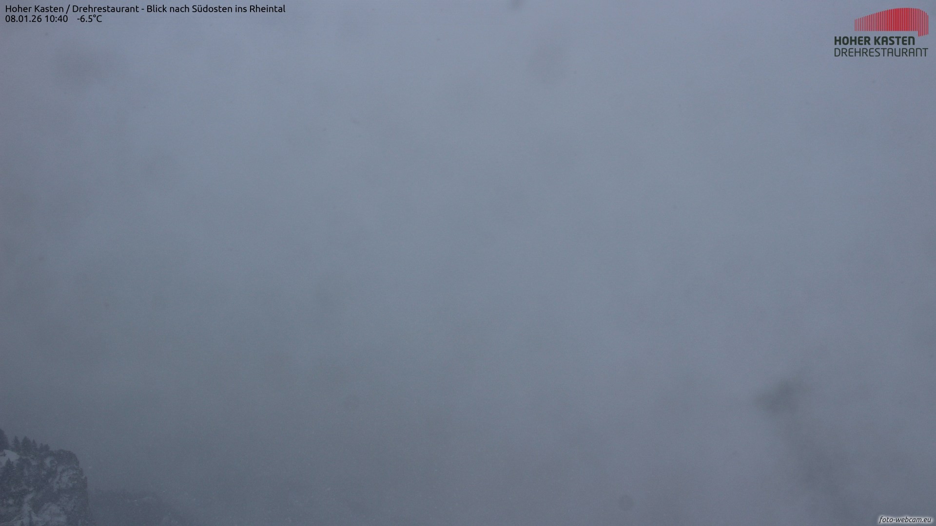 Archived image Webcam Hoher Kasten - View to the Rheintal