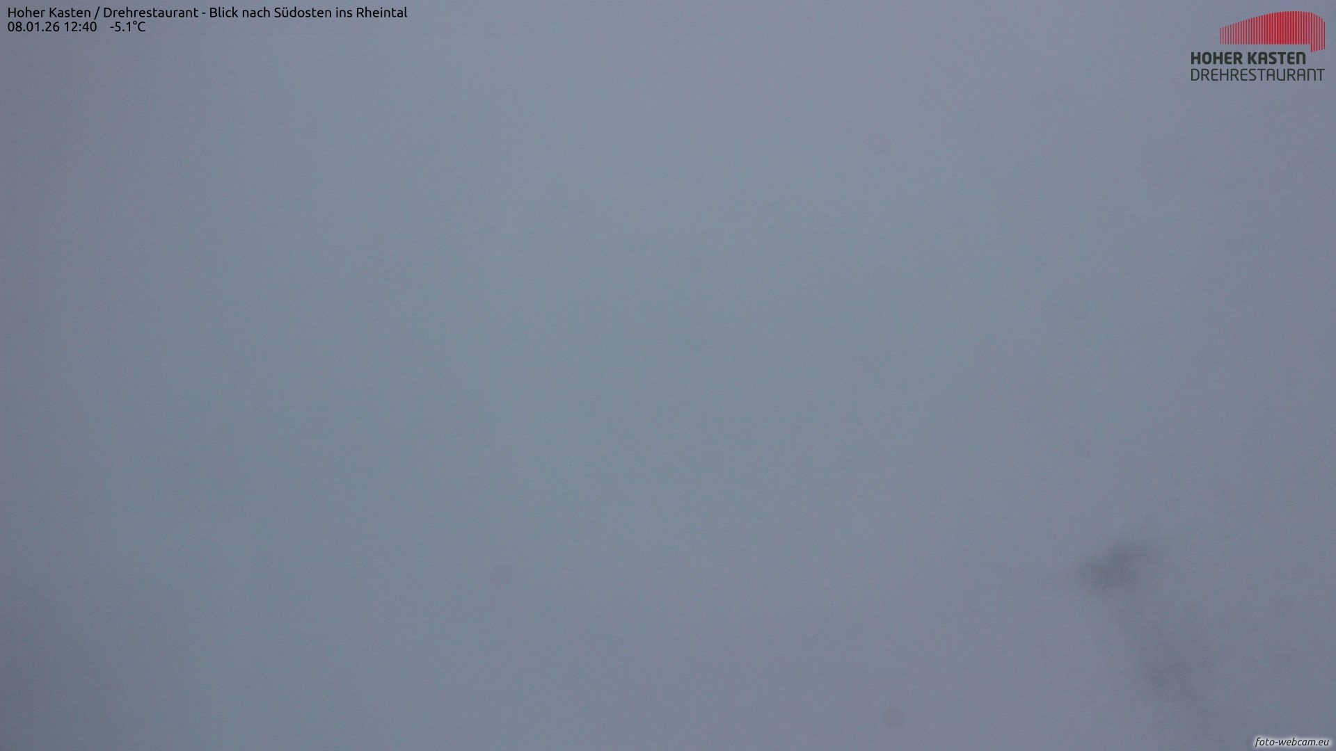 Archived image Webcam Hoher Kasten - View to the Rheintal