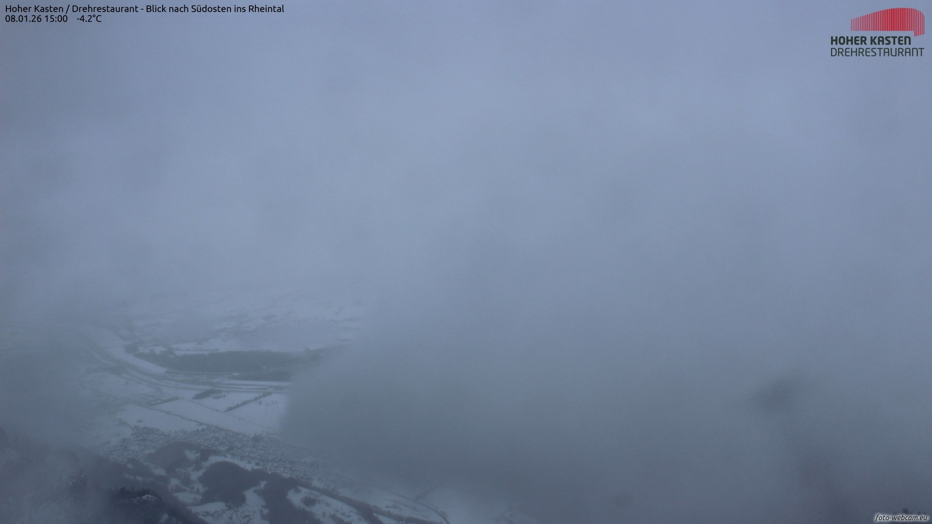 Archived image Webcam Hoher Kasten - View to the Rheintal