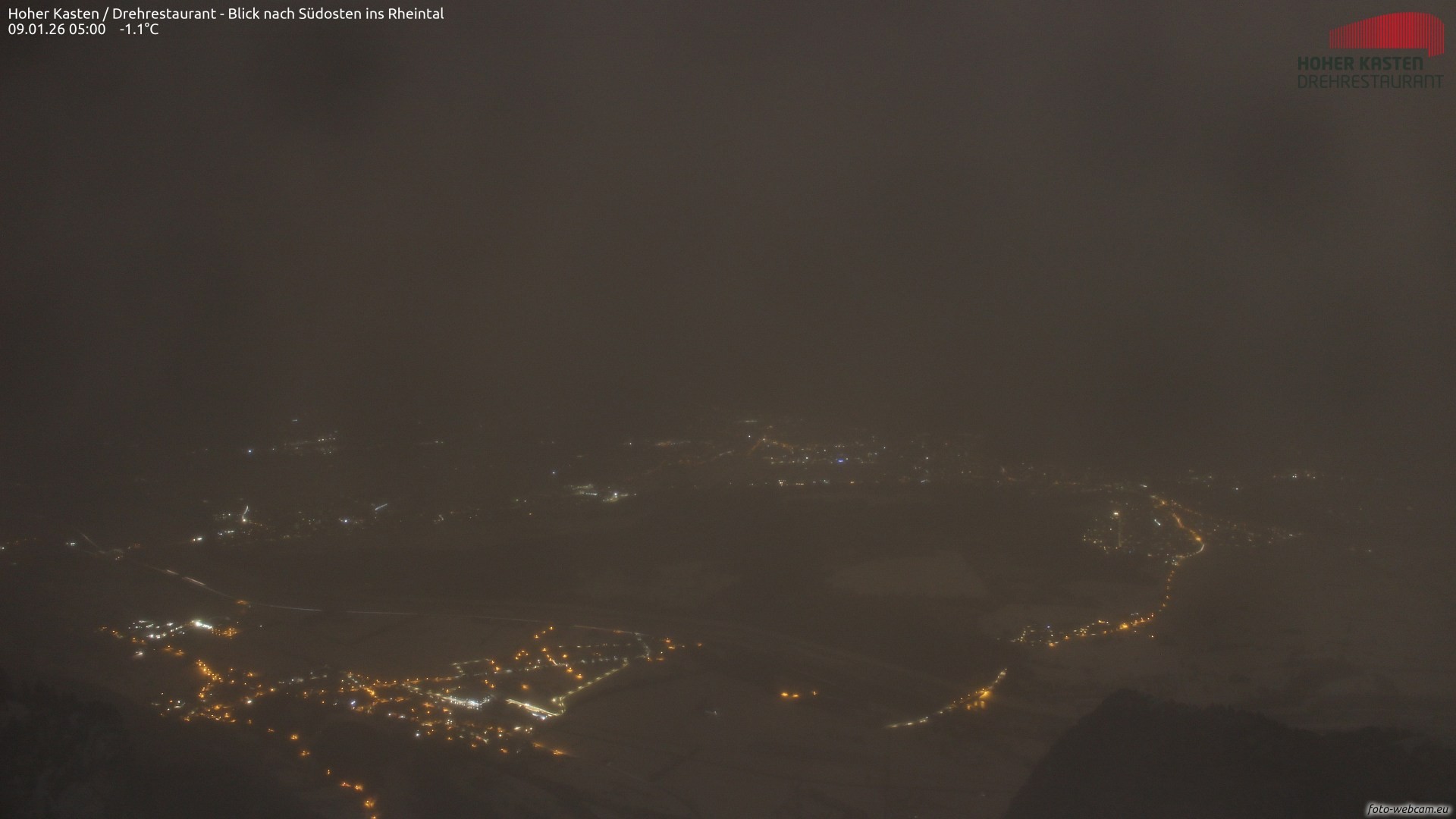Archiv Foto Webcam Hoher Kasten - Blick ins Rheintal