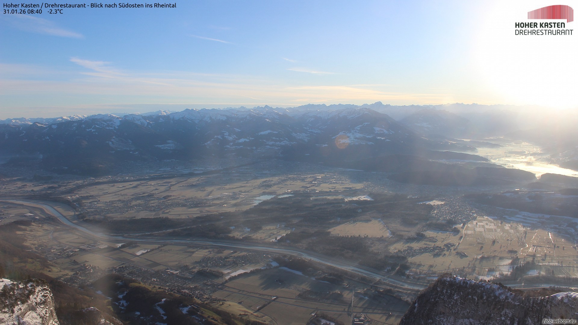 Archiv Foto Webcam Hoher Kasten - Blick ins Rheintal