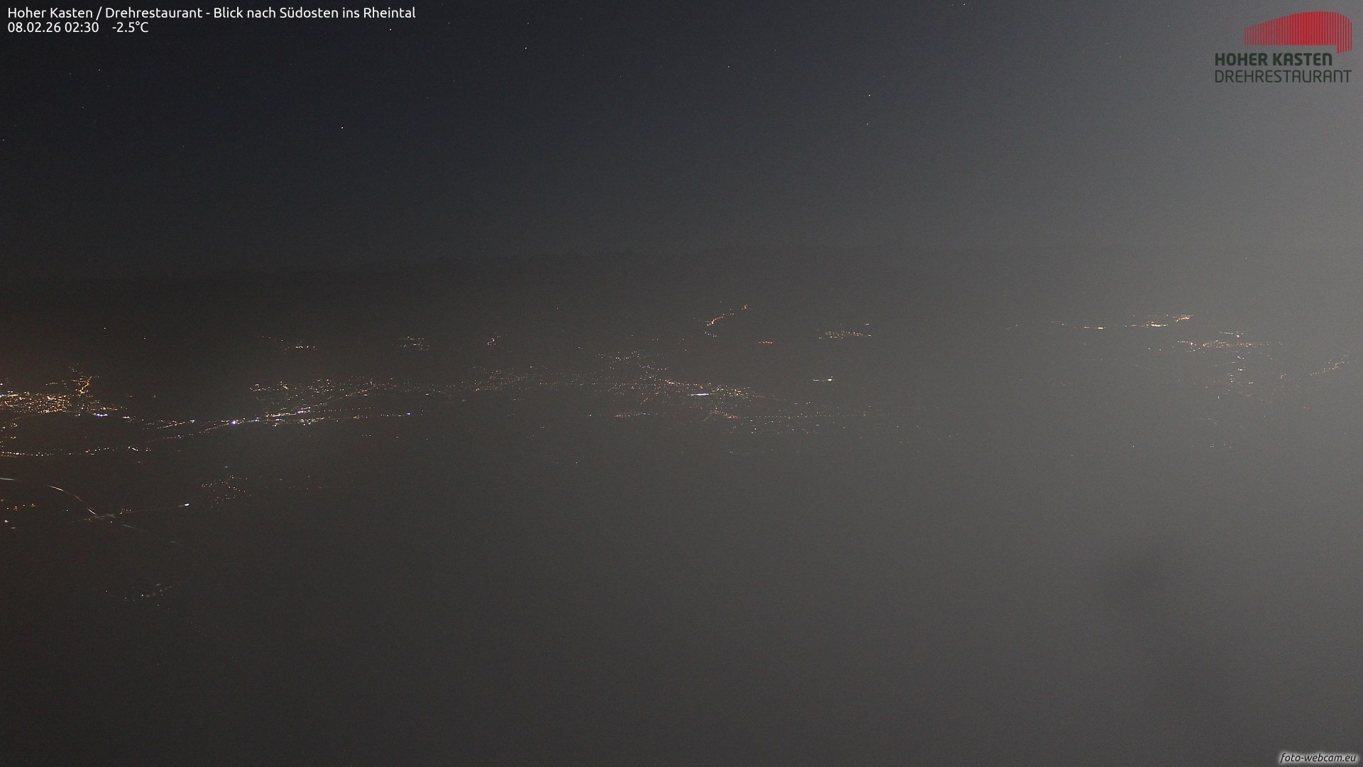 Archiv Foto Webcam Hoher Kasten - Blick ins Rheintal