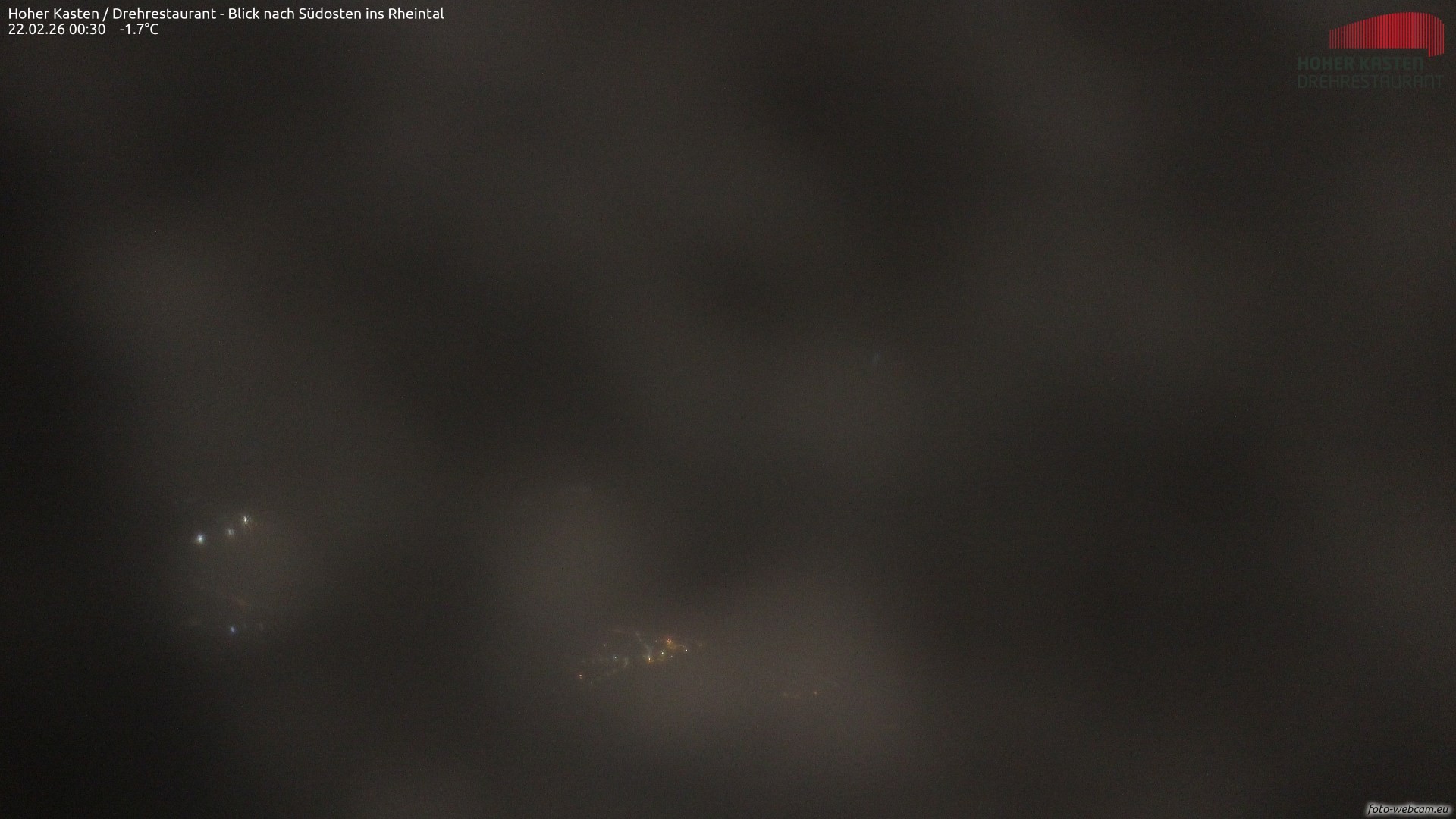 Archiv Foto Webcam Hoher Kasten - Blick ins Rheintal