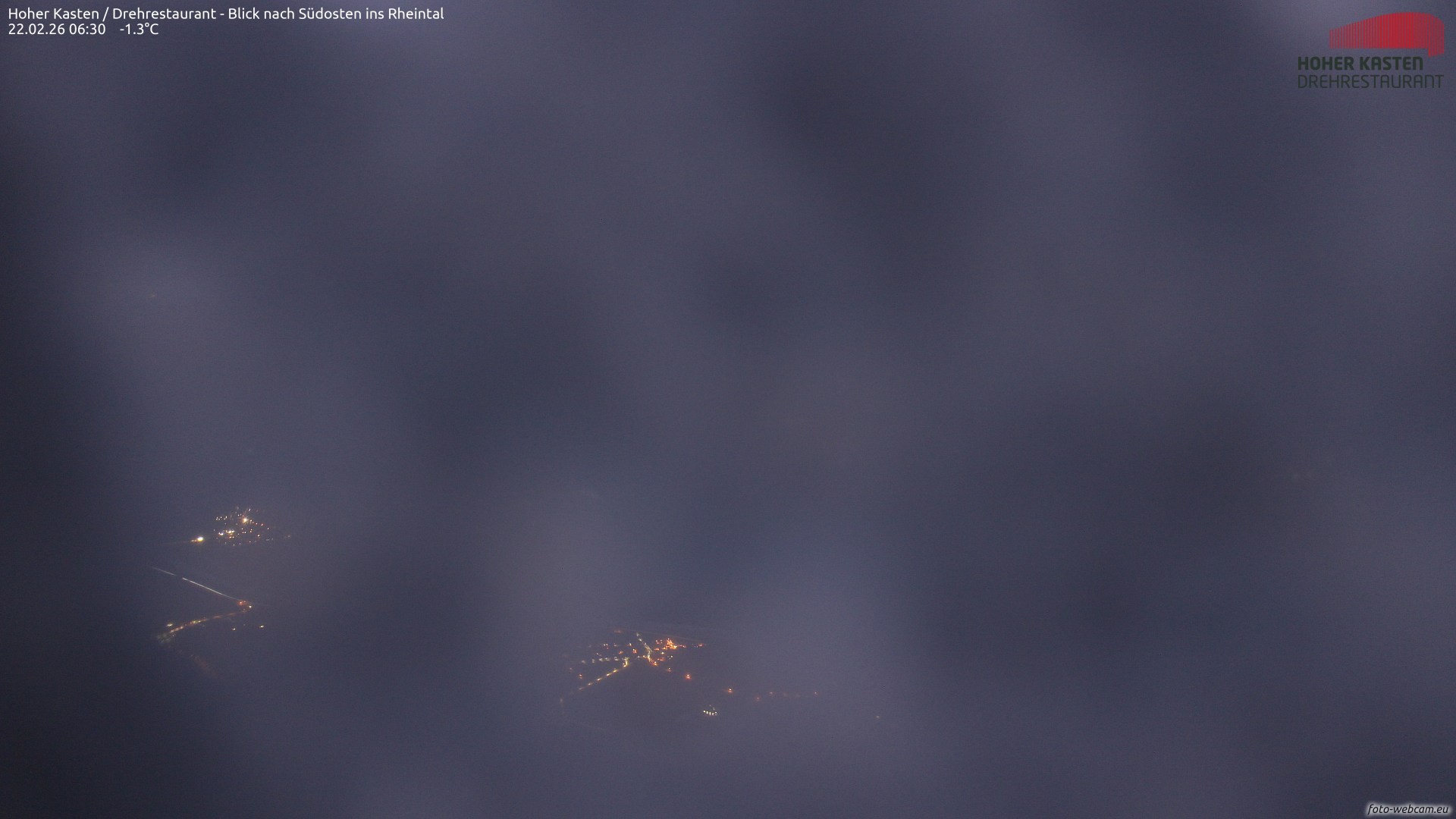 Archiv Foto Webcam Hoher Kasten - Blick ins Rheintal