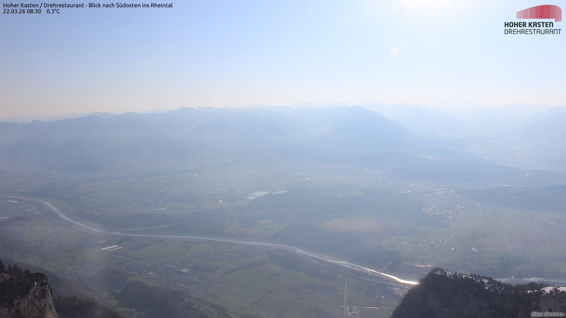 Archiv Foto Webcam Hoher Kasten - Blick ins Rheintal