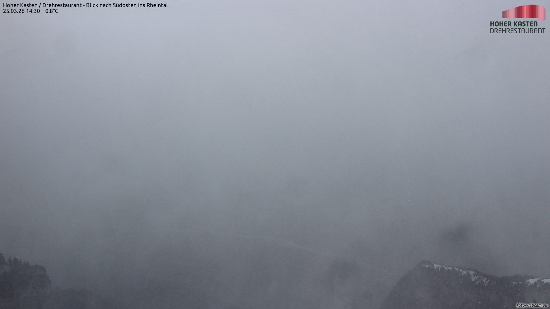 Archived image Webcam Hoher Kasten - View to the Rheintal