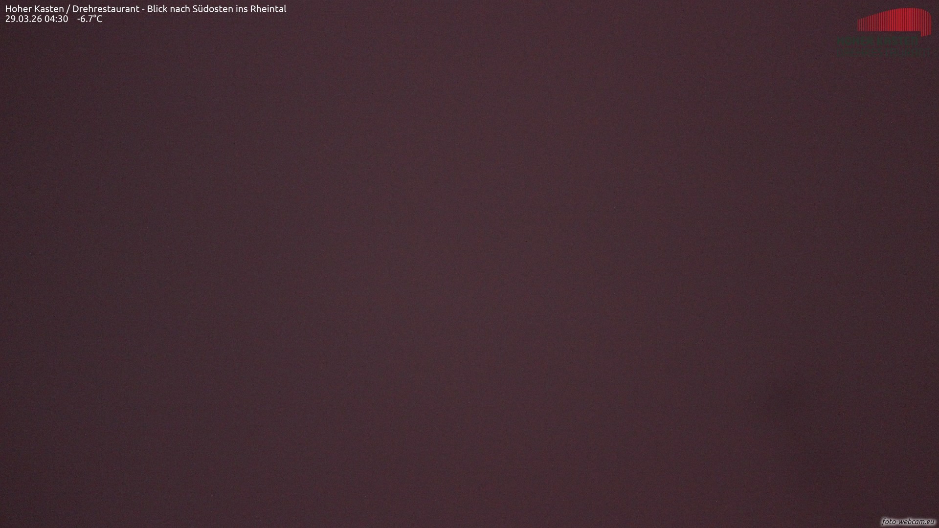 Archived image Webcam Hoher Kasten - View to the Rheintal