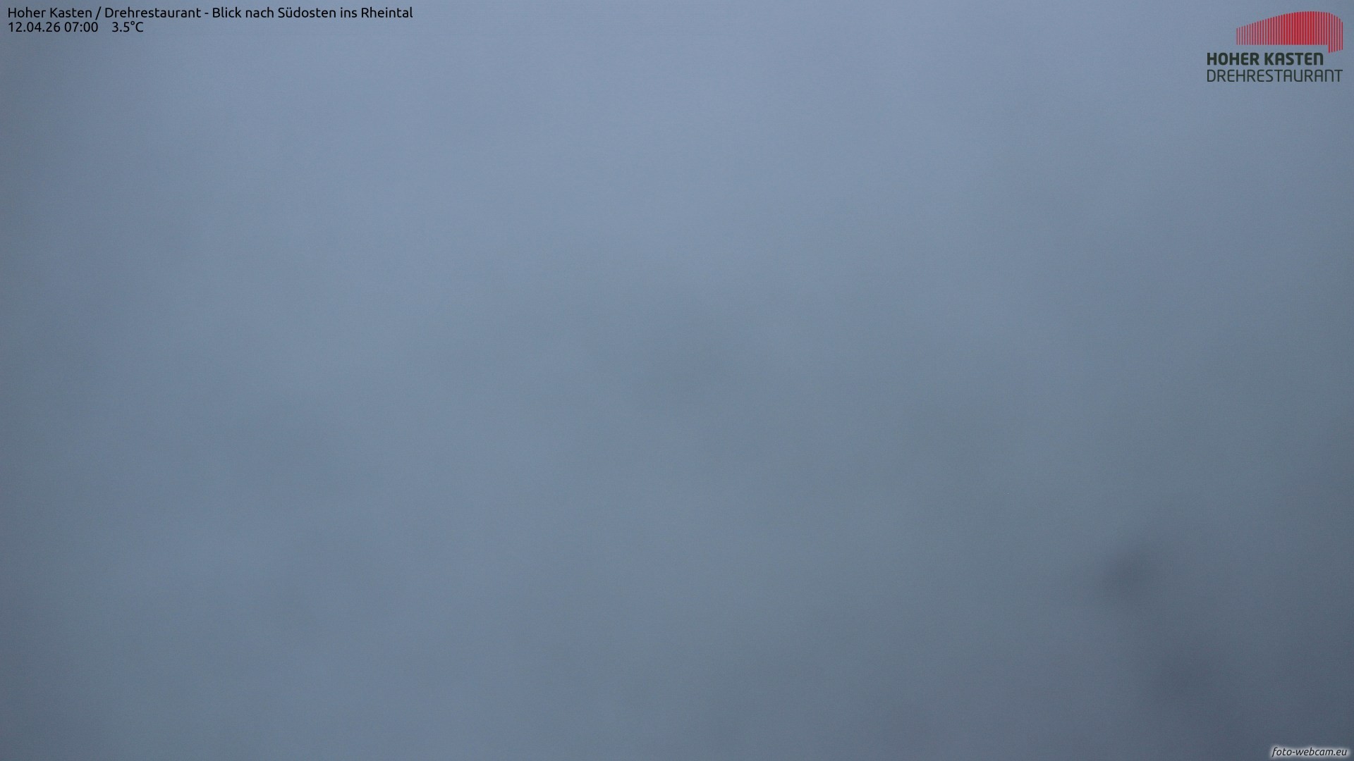 Archiv Foto Webcam Hoher Kasten - Blick ins Rheintal