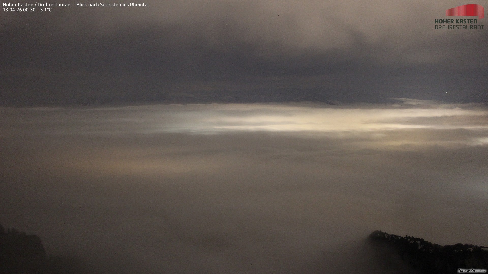 Archived image Webcam Hoher Kasten - View to the Rheintal