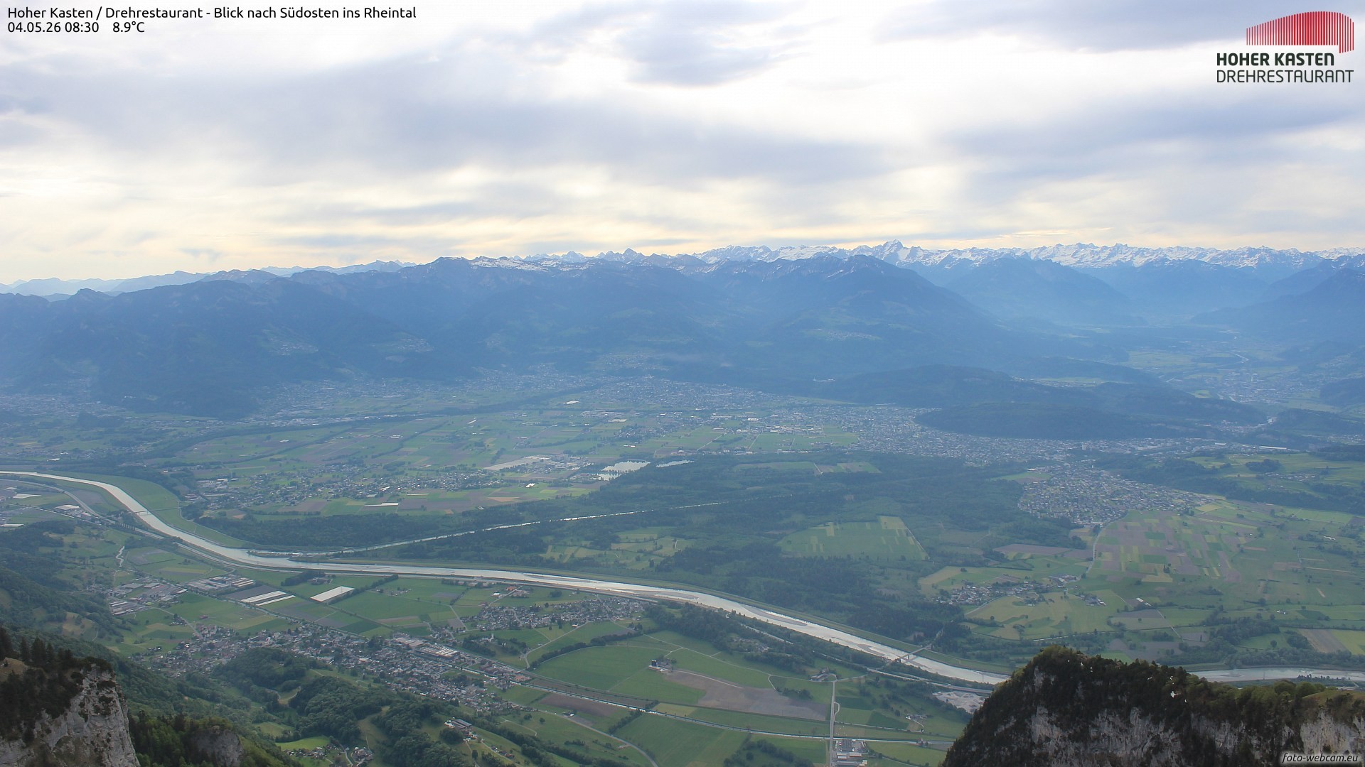 Archiv Foto Webcam Hoher Kasten - Blick ins Rheintal
