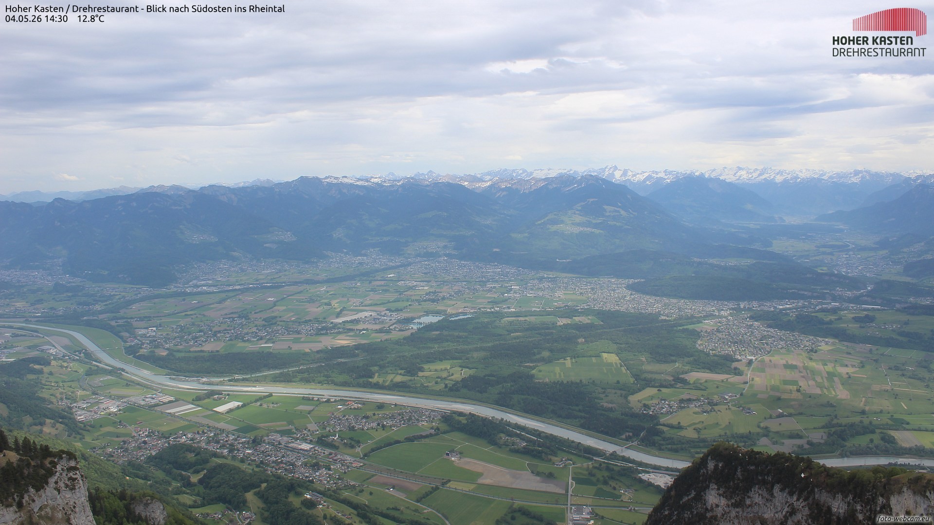 Archiv Foto Webcam Hoher Kasten - Blick ins Rheintal