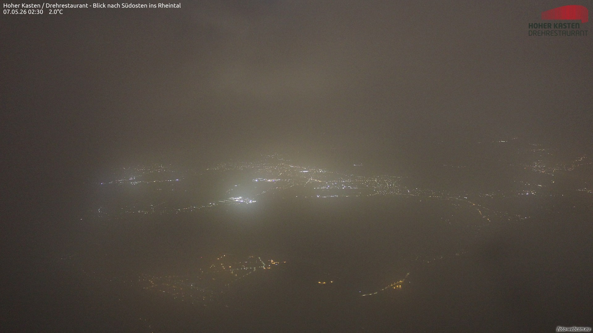 Archiv Foto Webcam Hoher Kasten - Blick ins Rheintal