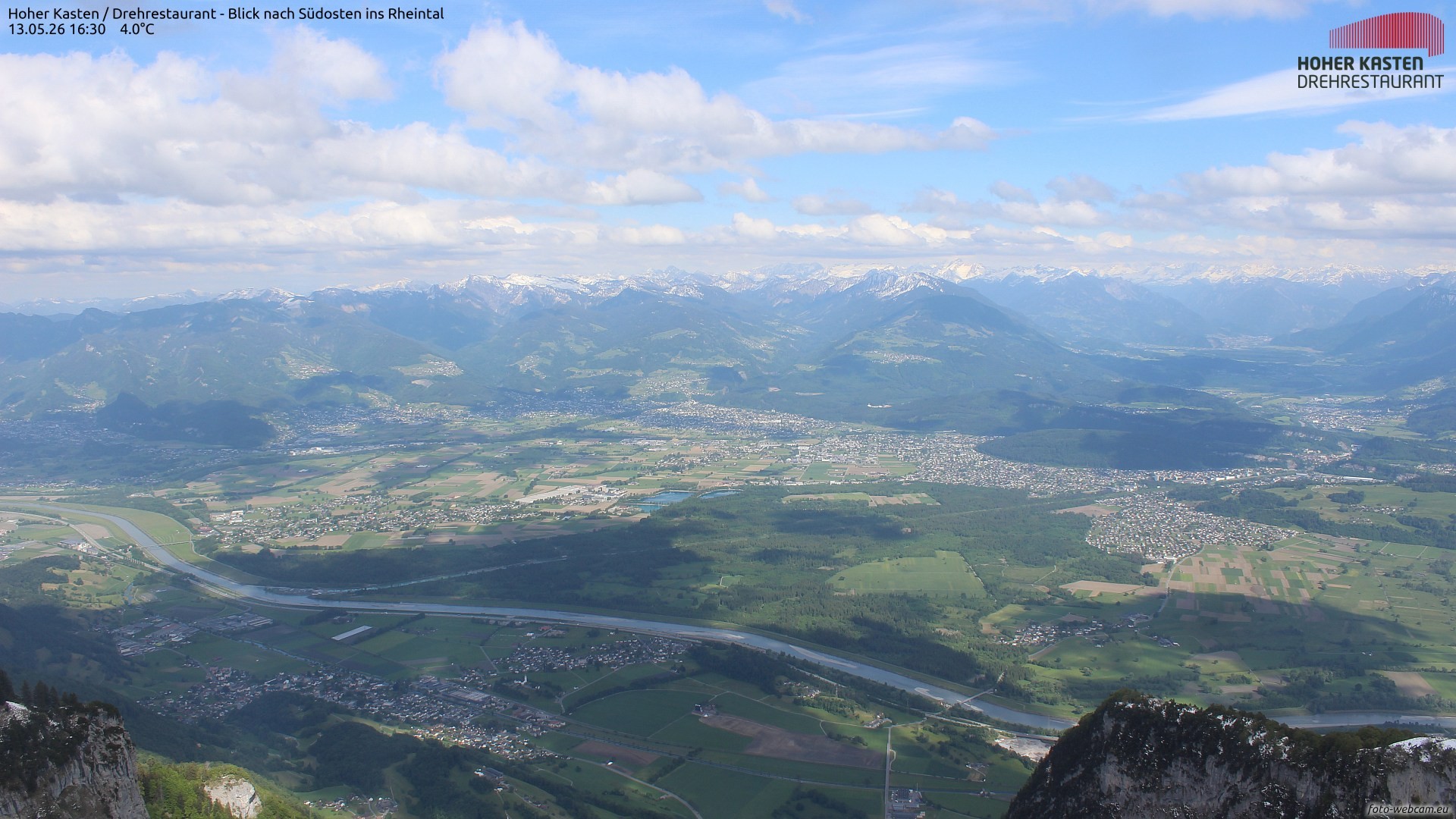 Archived image Webcam Hoher Kasten - View to the Rheintal