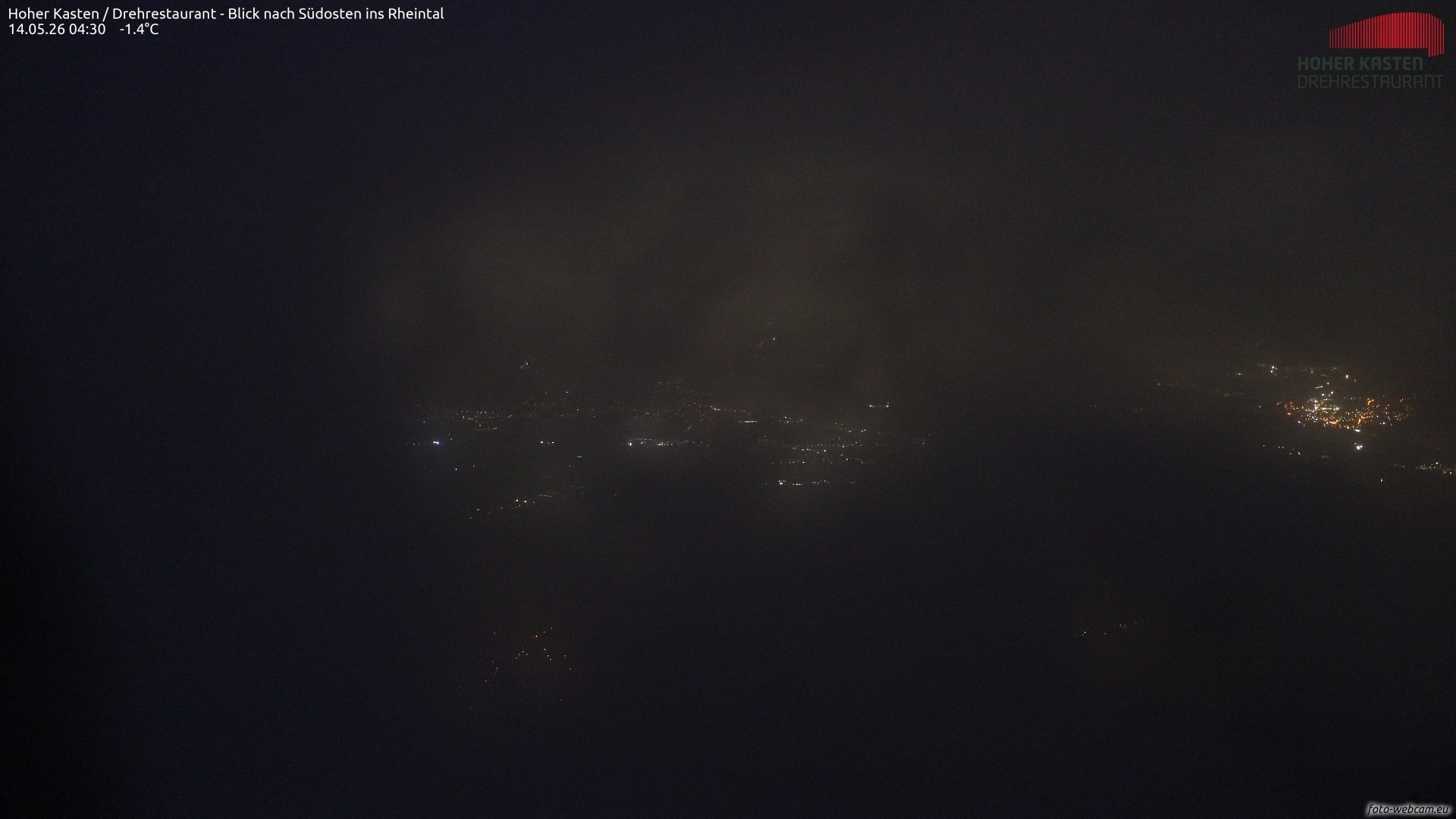 Archived image Webcam Hoher Kasten - View to the Rheintal