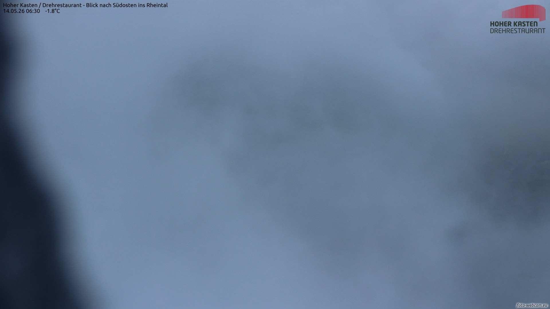 Archived image Webcam Hoher Kasten - View to the Rheintal