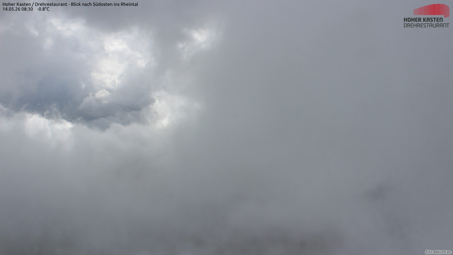 Archived image Webcam Hoher Kasten - View to the Rheintal
