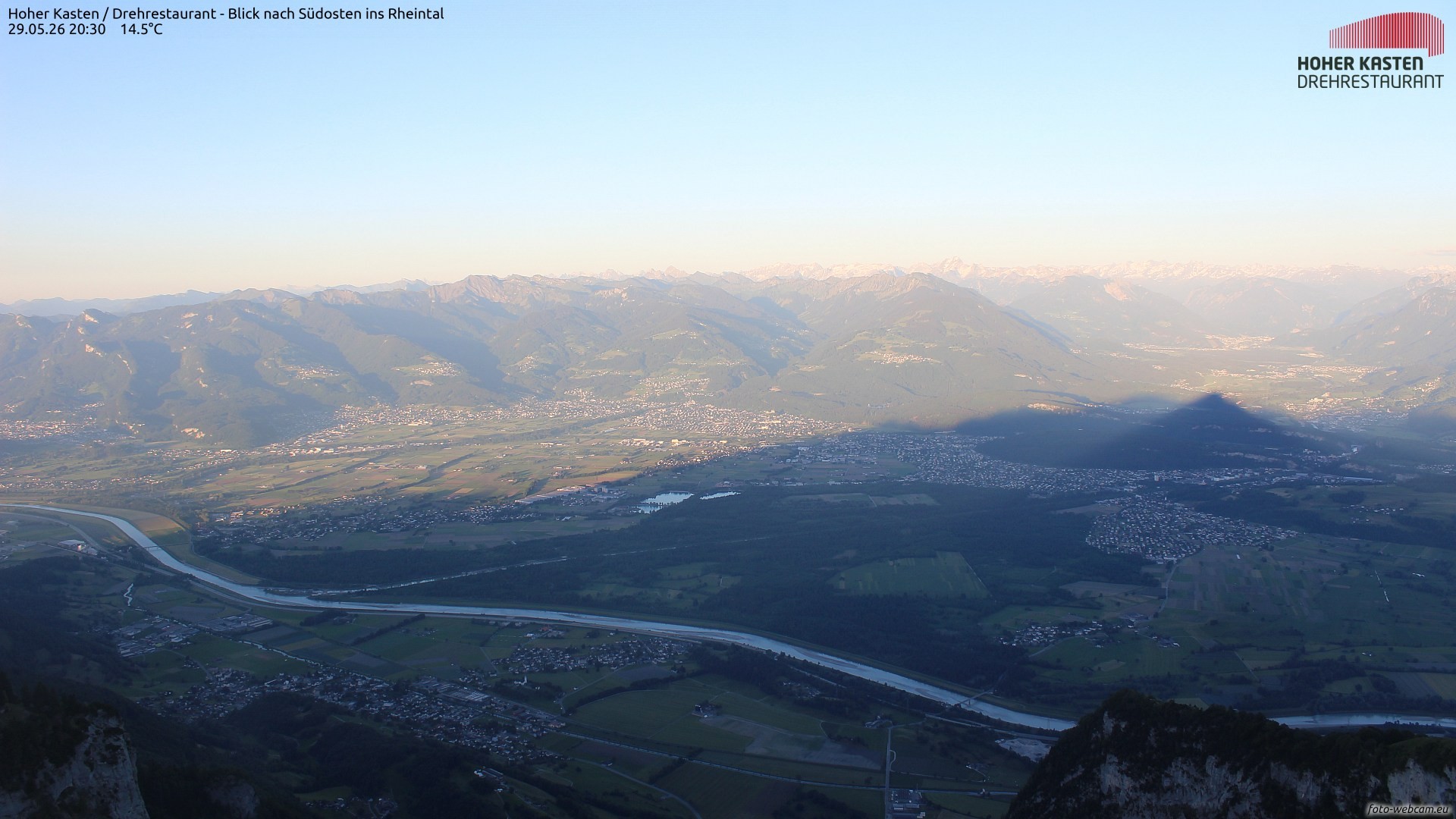Archiv Foto Webcam Hoher Kasten - Blick ins Rheintal