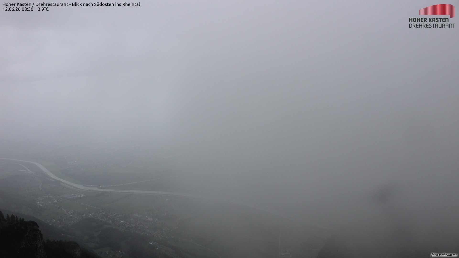 Archiv Foto Webcam Hoher Kasten - Blick ins Rheintal