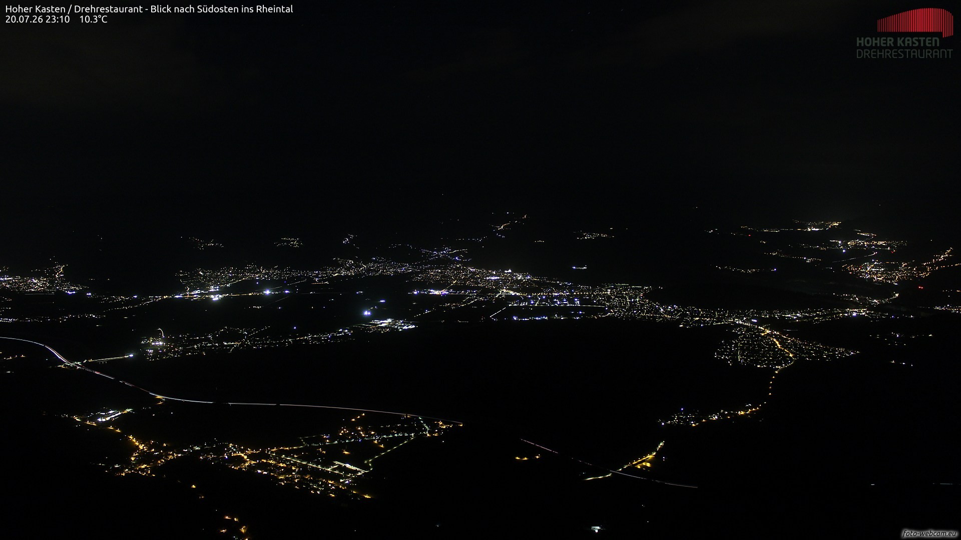 Archived image Webcam Hoher Kasten - View to the Rheintal