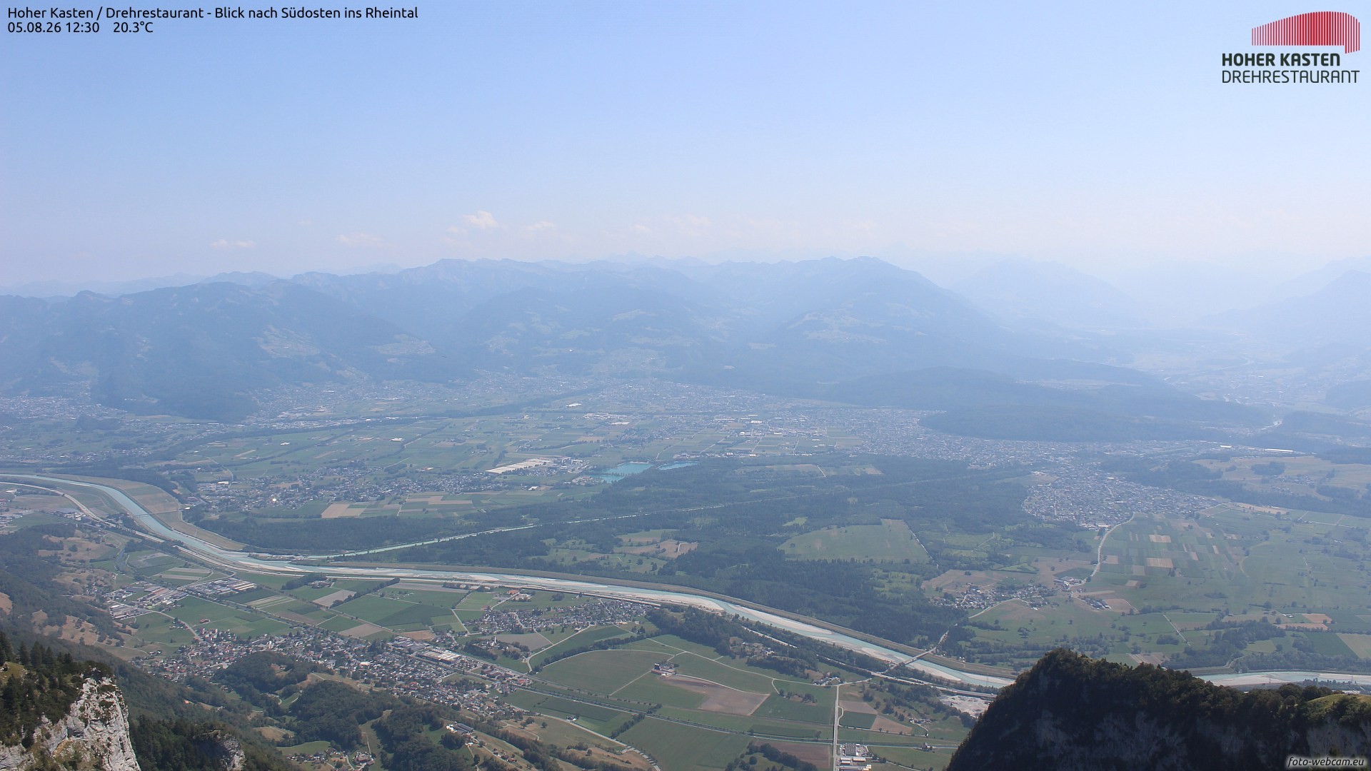 Archiv Foto Webcam Hoher Kasten - Blick ins Rheintal