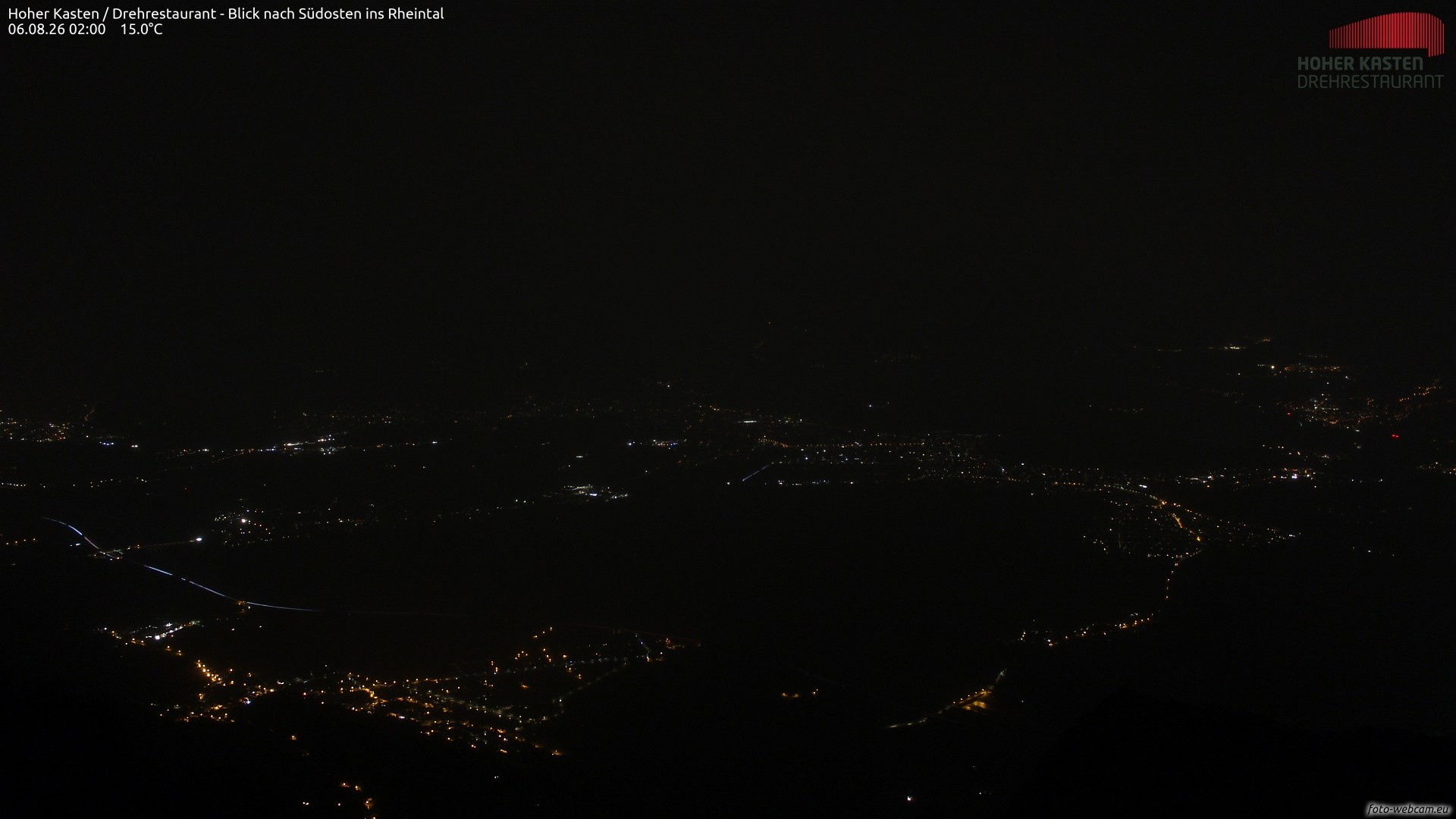 Archiv Foto Webcam Hoher Kasten - Blick ins Rheintal