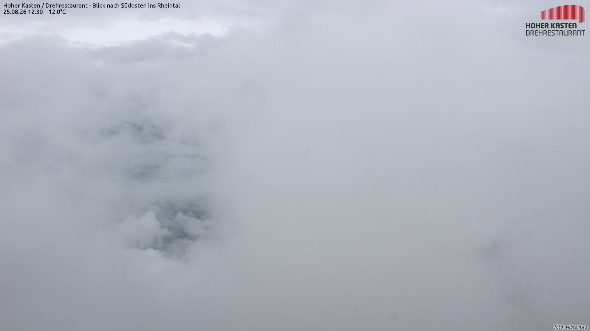 Archiv Foto Webcam Hoher Kasten - Blick ins Rheintal