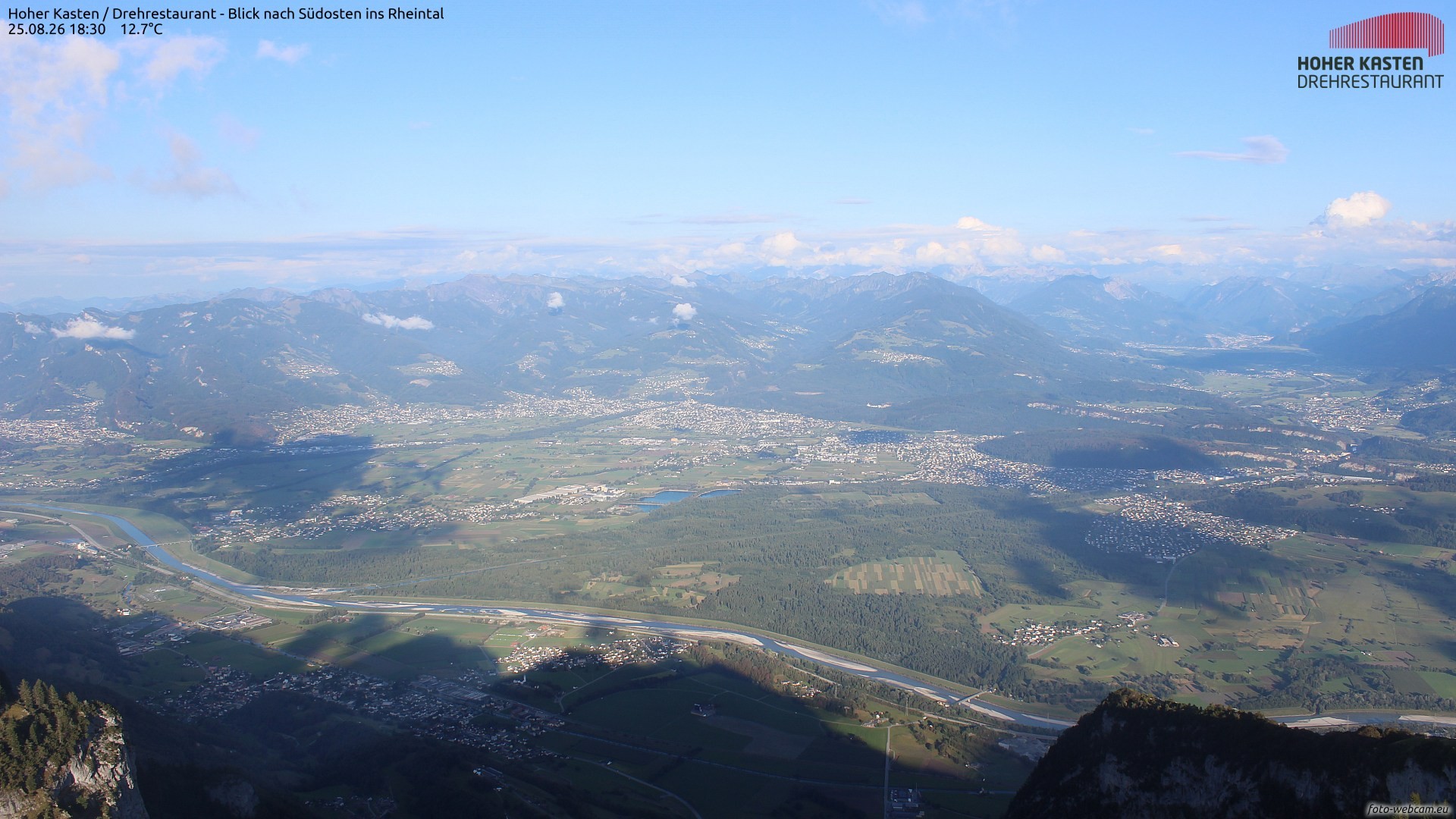 Archiv Foto Webcam Hoher Kasten - Blick ins Rheintal