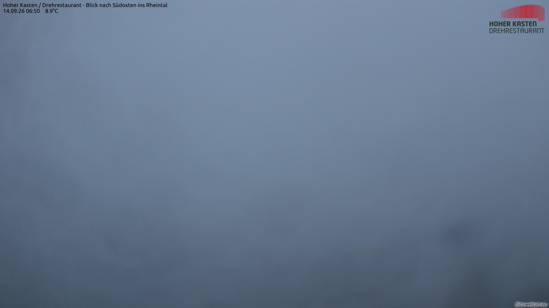 Archiv Foto Webcam Hoher Kasten - Blick ins Rheintal