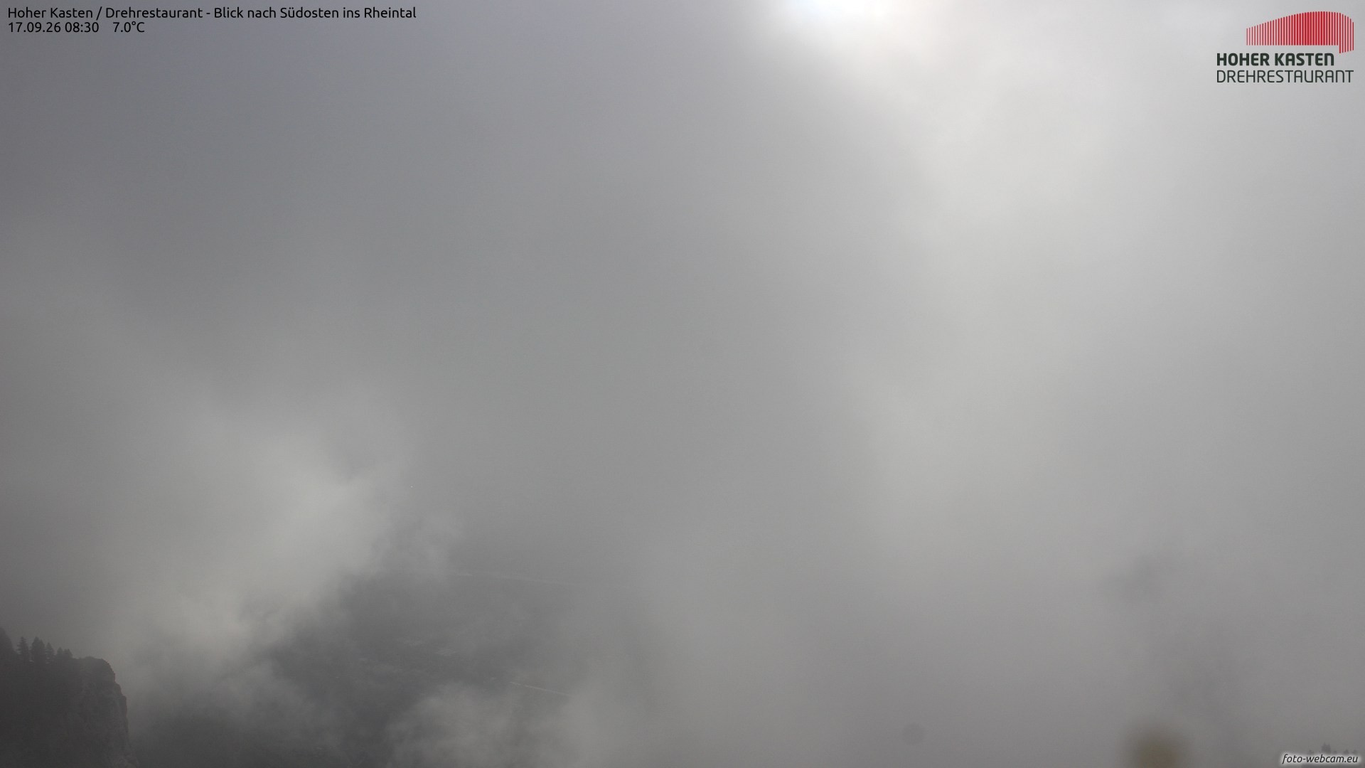 Archiv Foto Webcam Hoher Kasten - Blick ins Rheintal