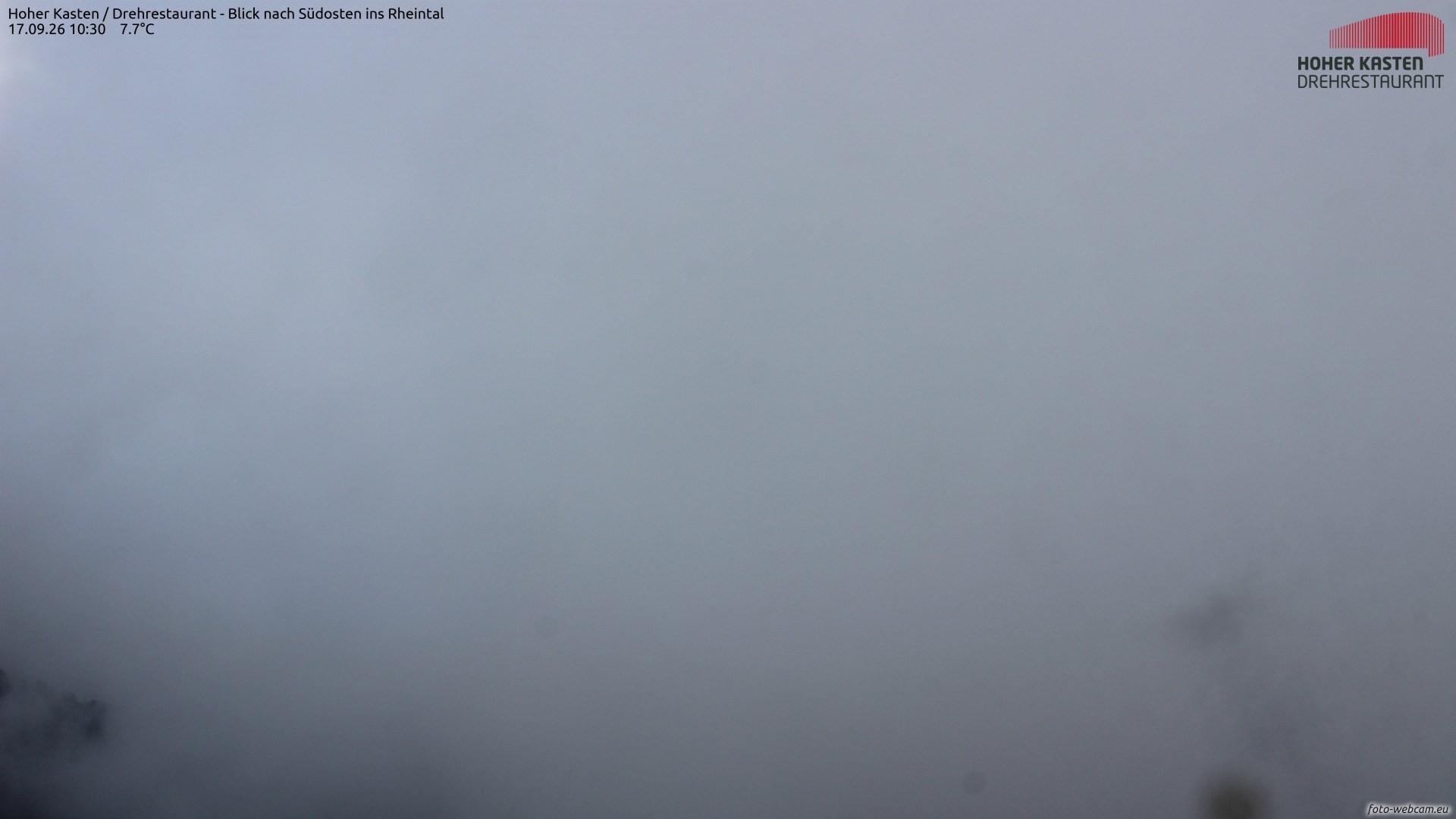 Archiv Foto Webcam Hoher Kasten - Blick ins Rheintal