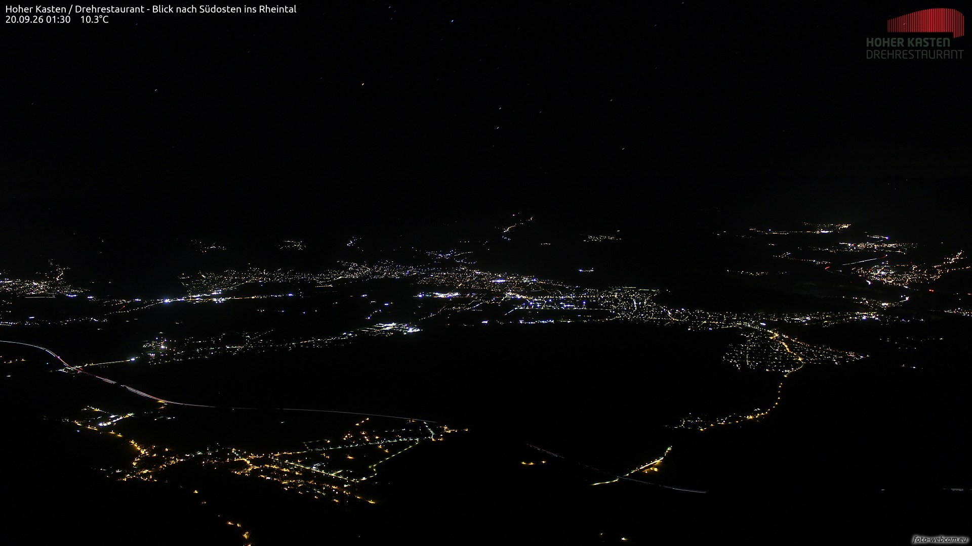 Archived image Webcam Hoher Kasten - View to the Rheintal
