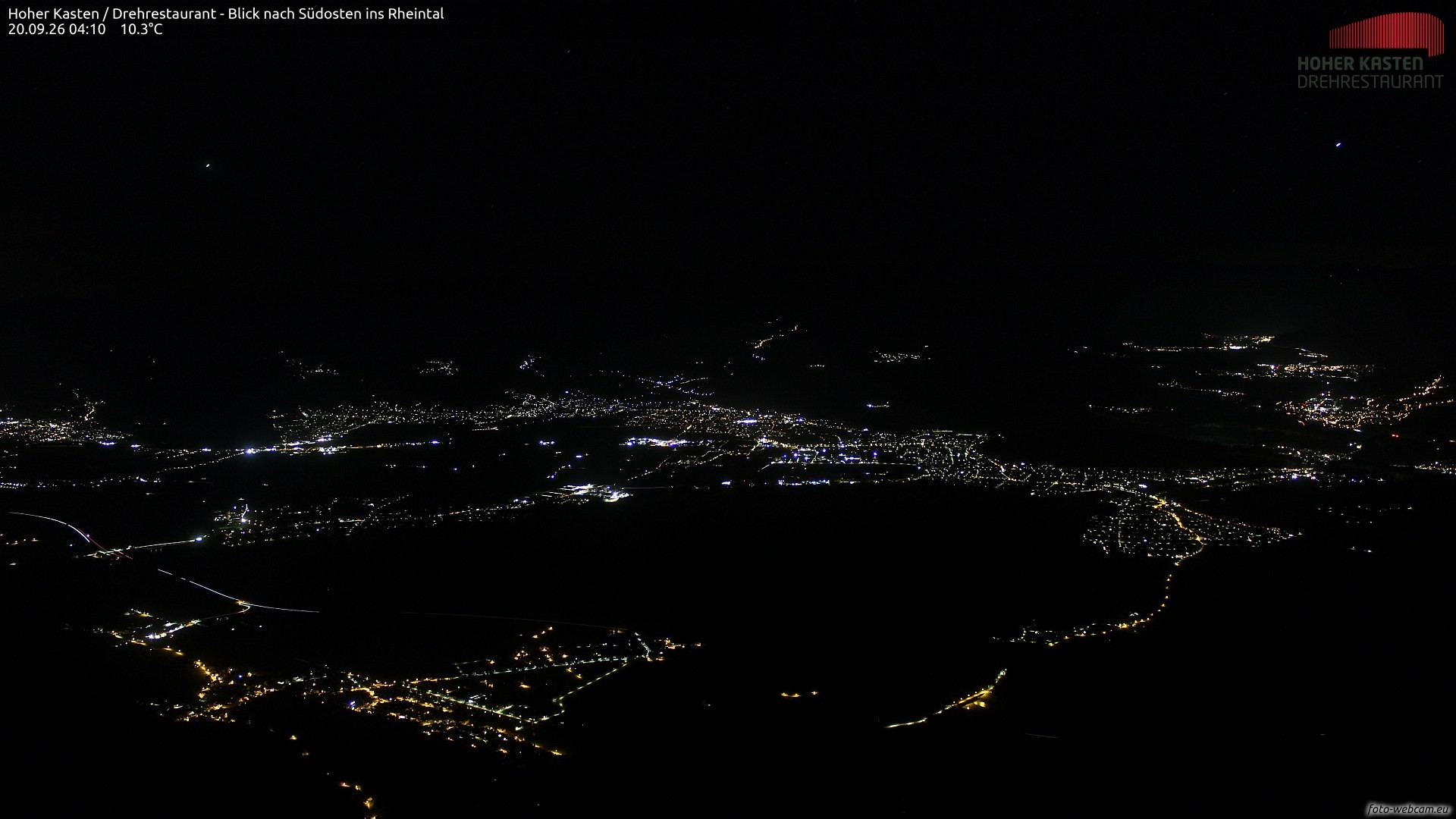 Archived image Webcam Hoher Kasten - View to the Rheintal