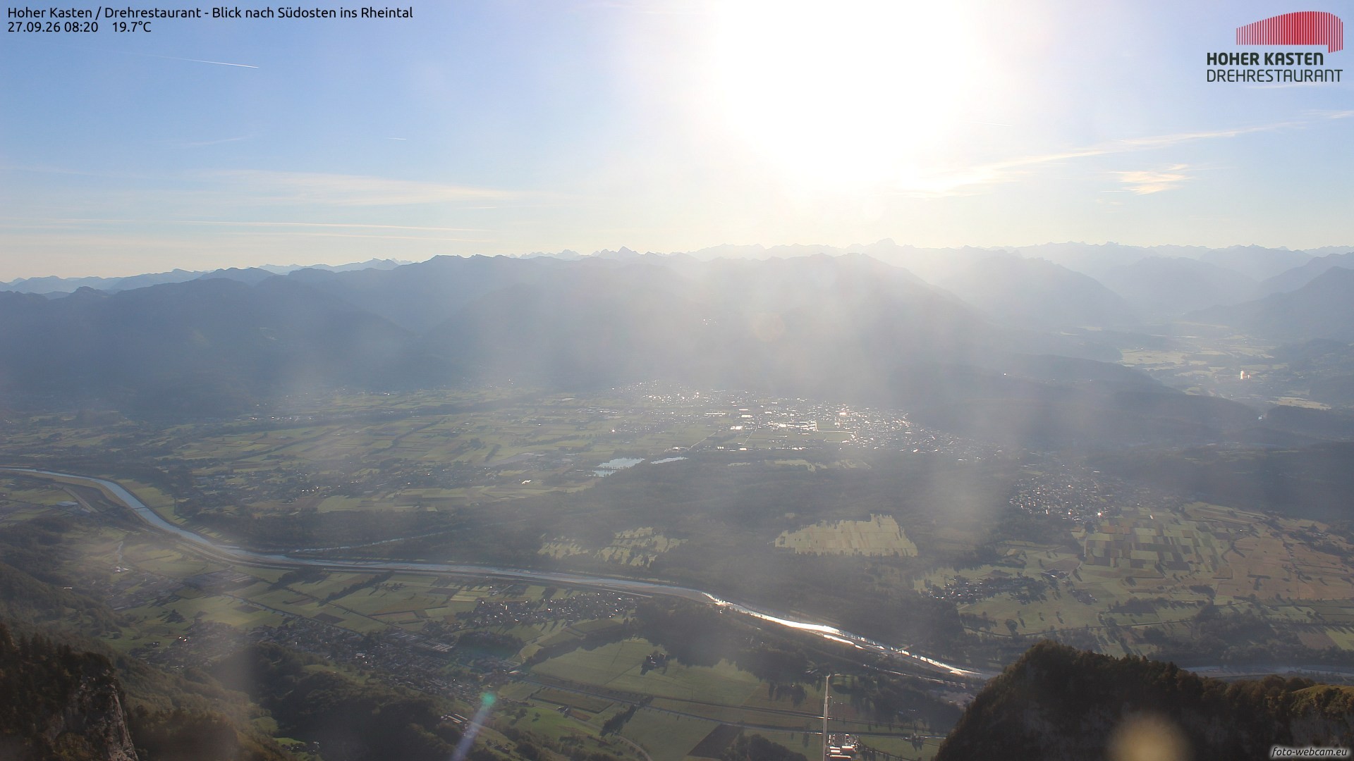 Archiv Foto Webcam Hoher Kasten - Blick ins Rheintal