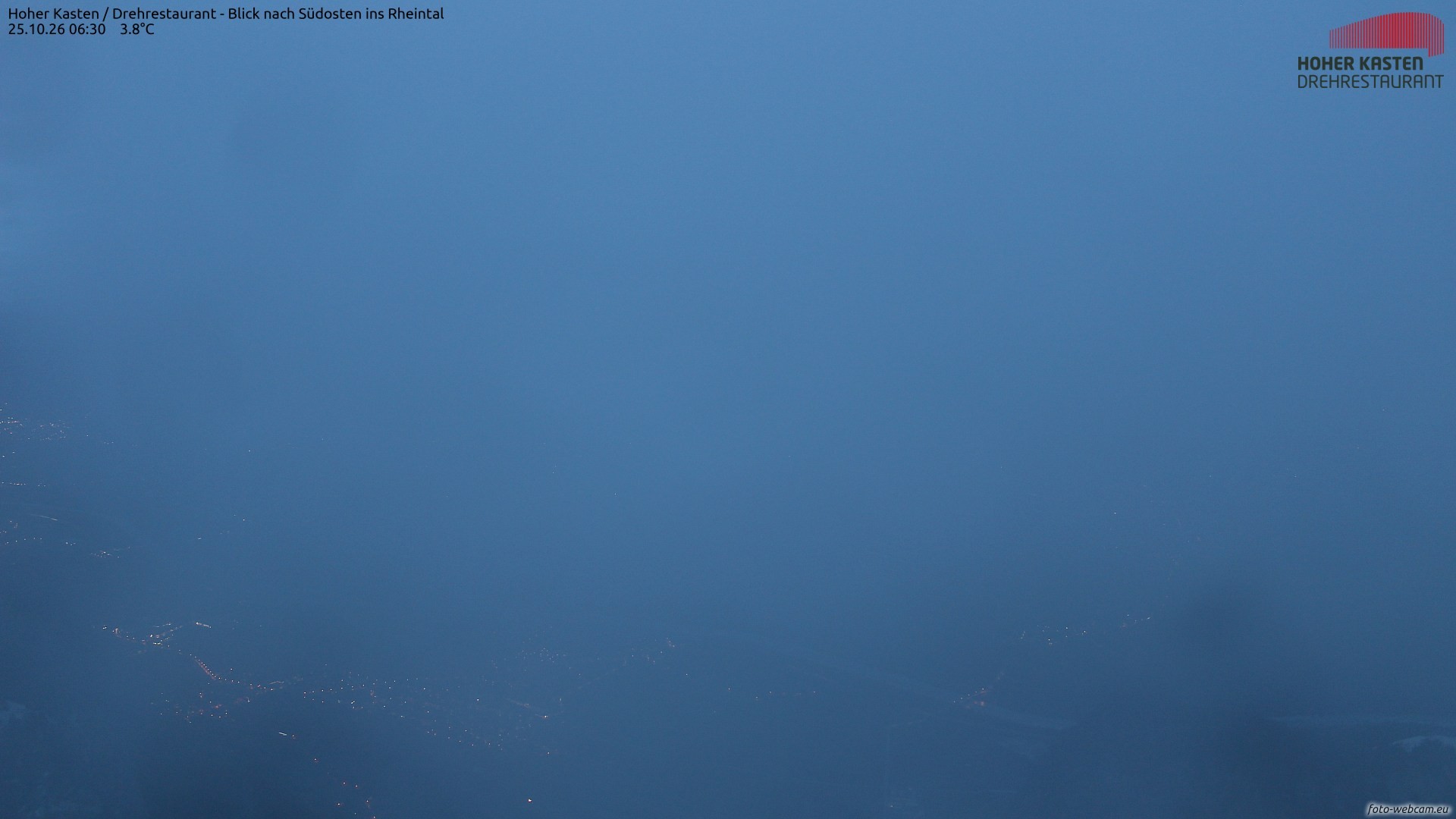 Archived image Webcam Hoher Kasten - View to the Rheintal