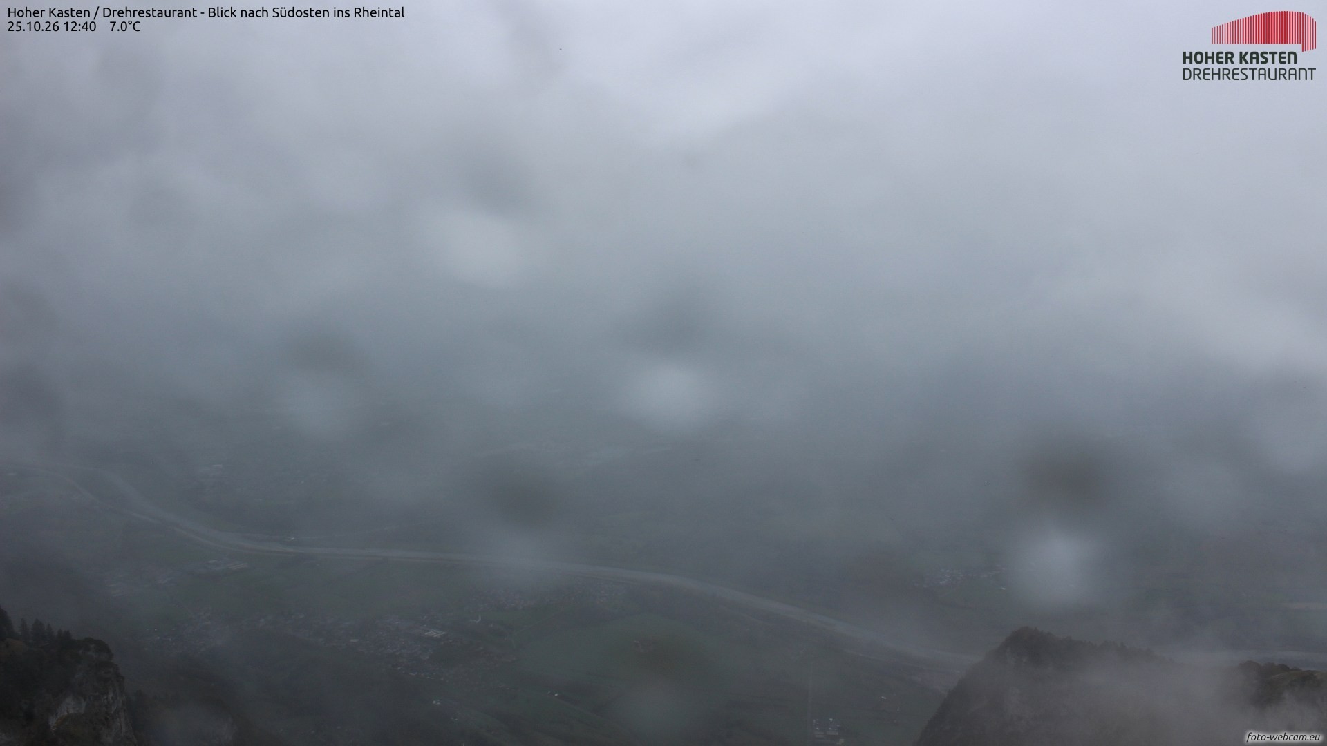 Archiv Foto Webcam Hoher Kasten - Blick ins Rheintal
