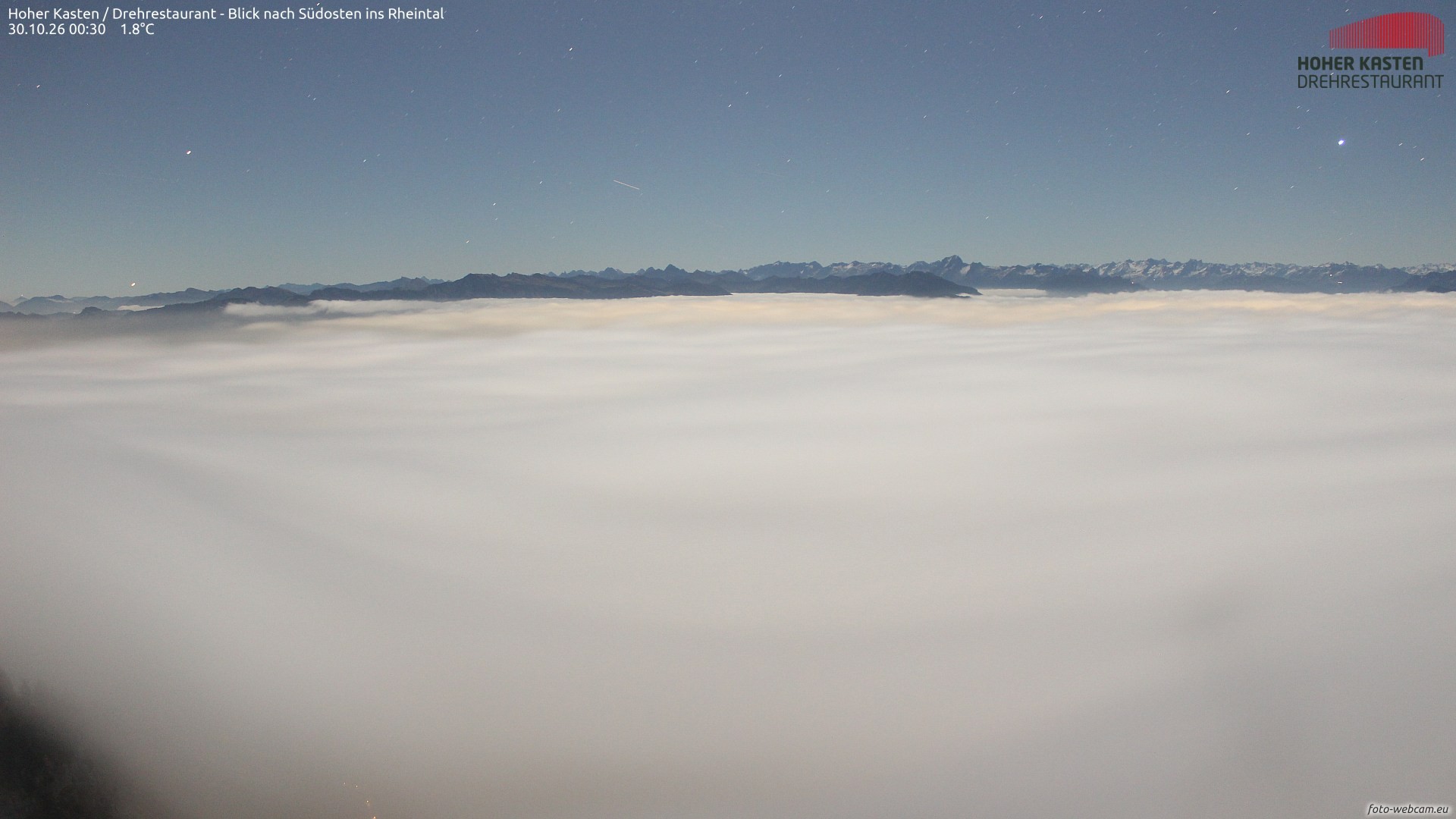 Archiv Foto Webcam Hoher Kasten - Blick ins Rheintal