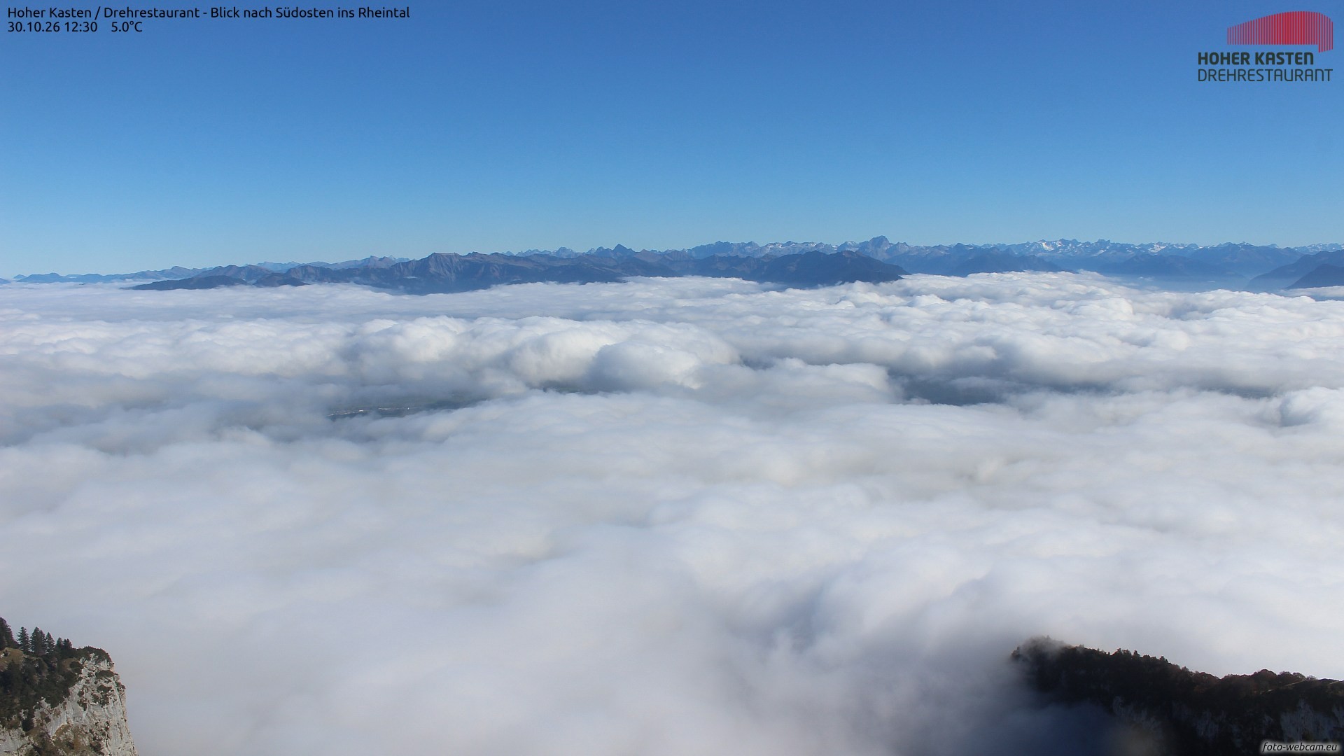Archiv Foto Webcam Hoher Kasten - Blick ins Rheintal