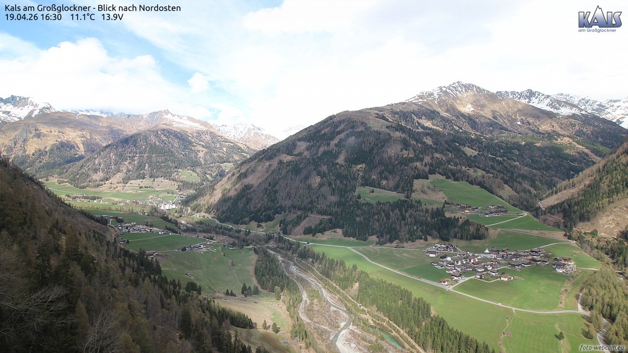 Archiv Foto Webcam Kals am Großglockner - Nordost