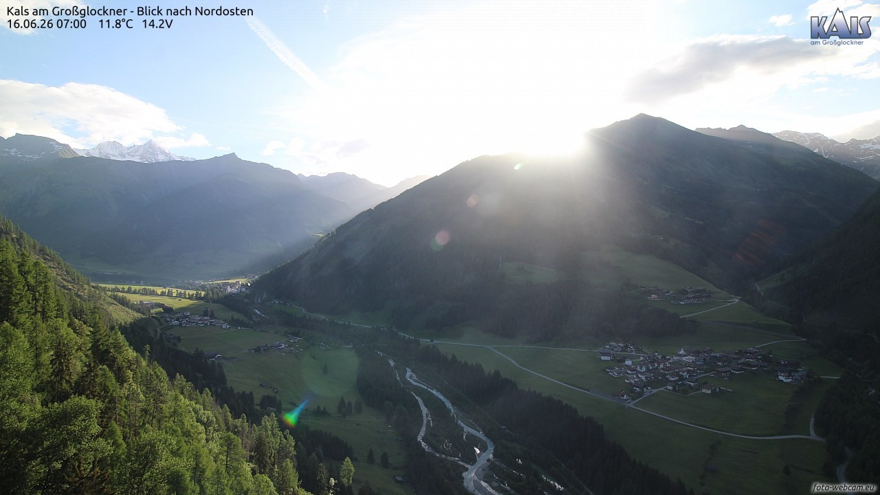 Archiv Foto Webcam Kals am Großglockner - Nordost